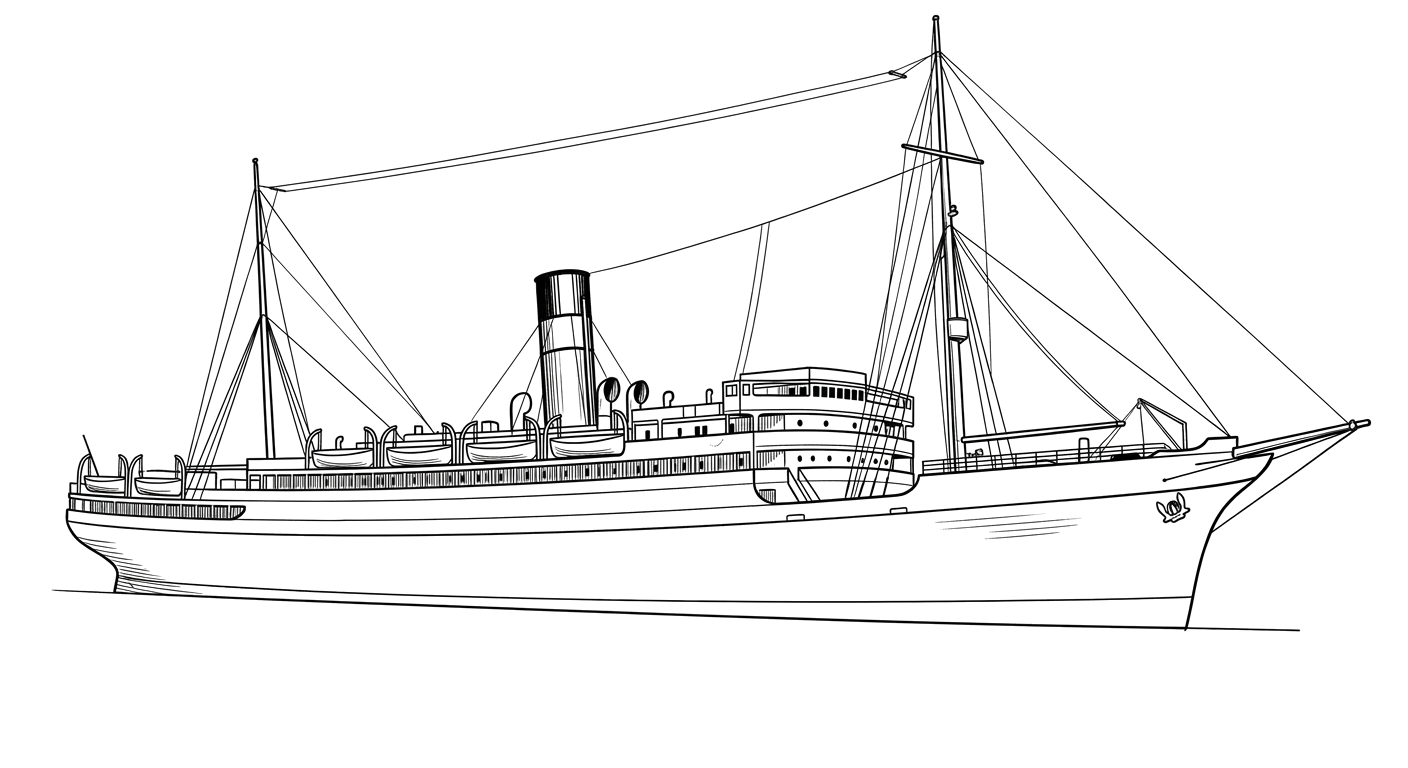 Engraved line drawing of the Northern Pacific