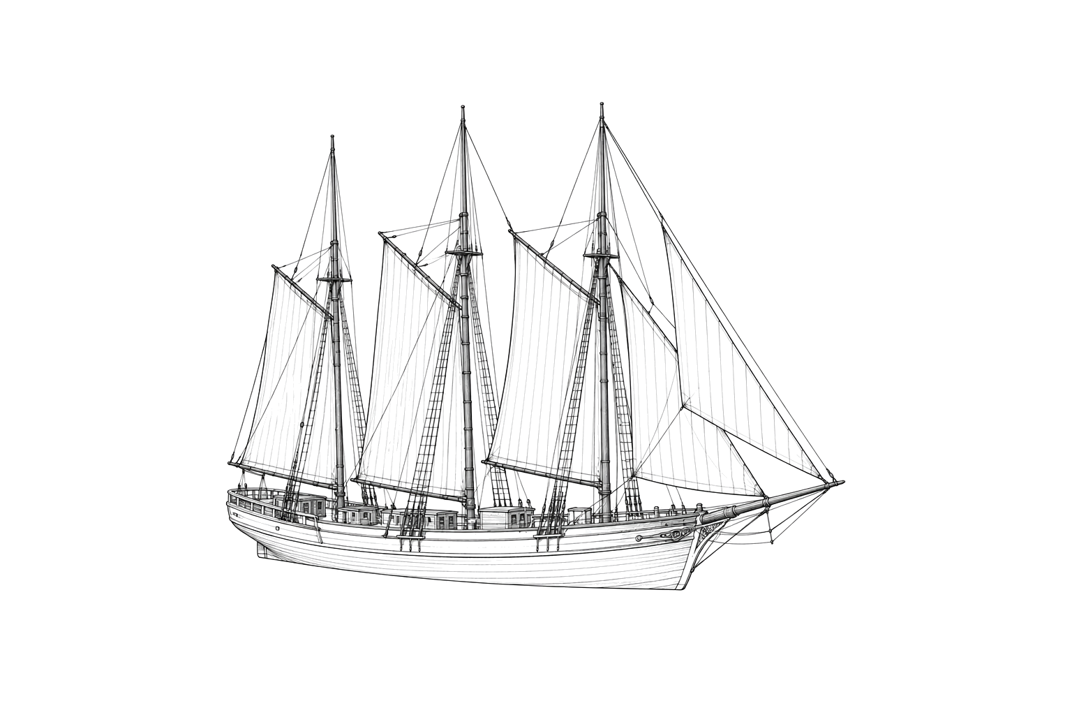 Engraved line drawing of the Wollin