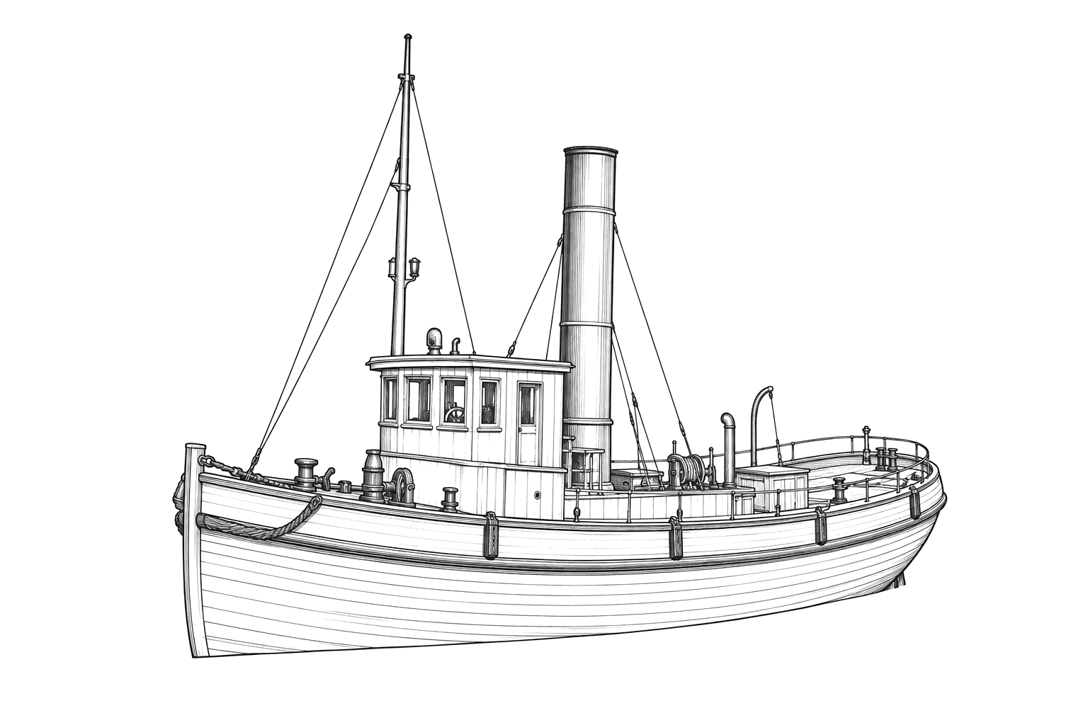 Engraved line drawing of the A.W. Lawrence