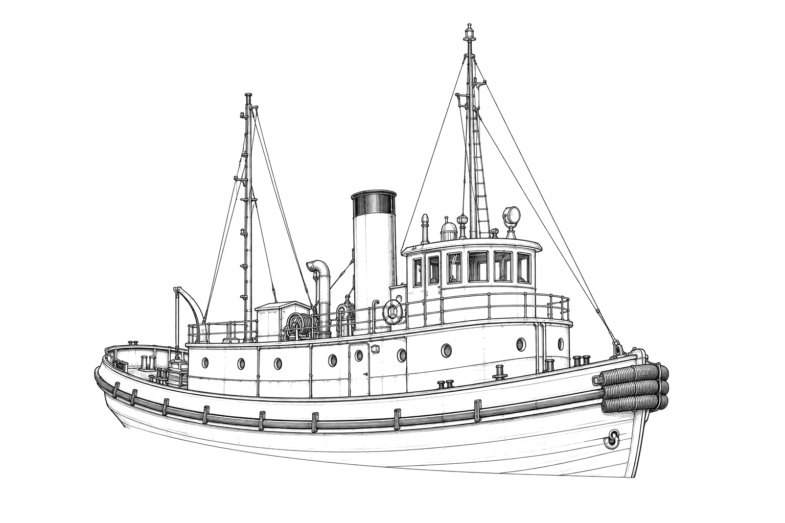 Engraved line drawing of the Billy D