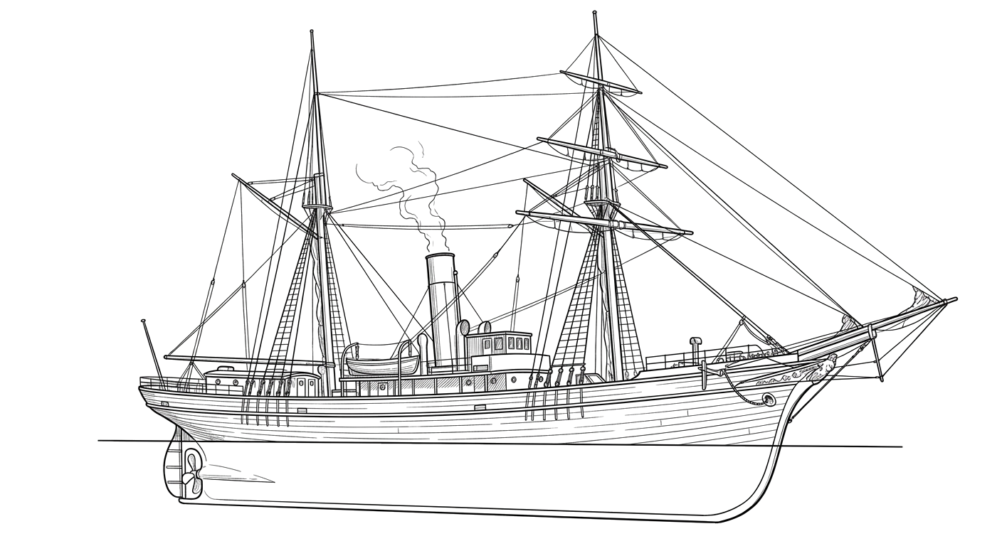 Engraved line drawing of the Minho