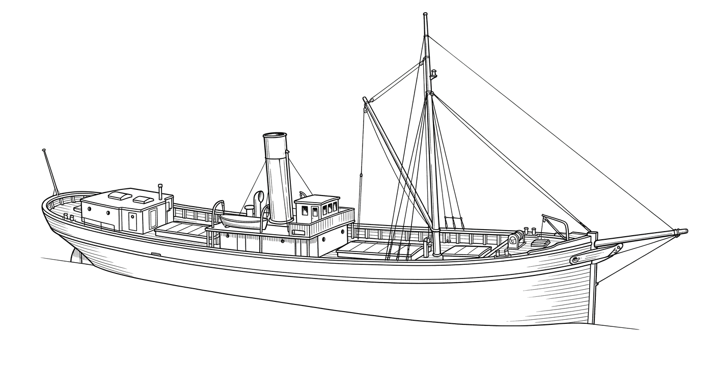 Engraved line drawing of the John S. Dwight