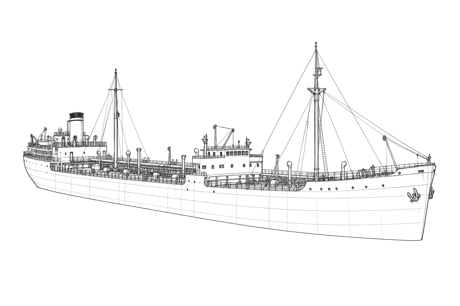 Engraved line drawing of the Tuapse