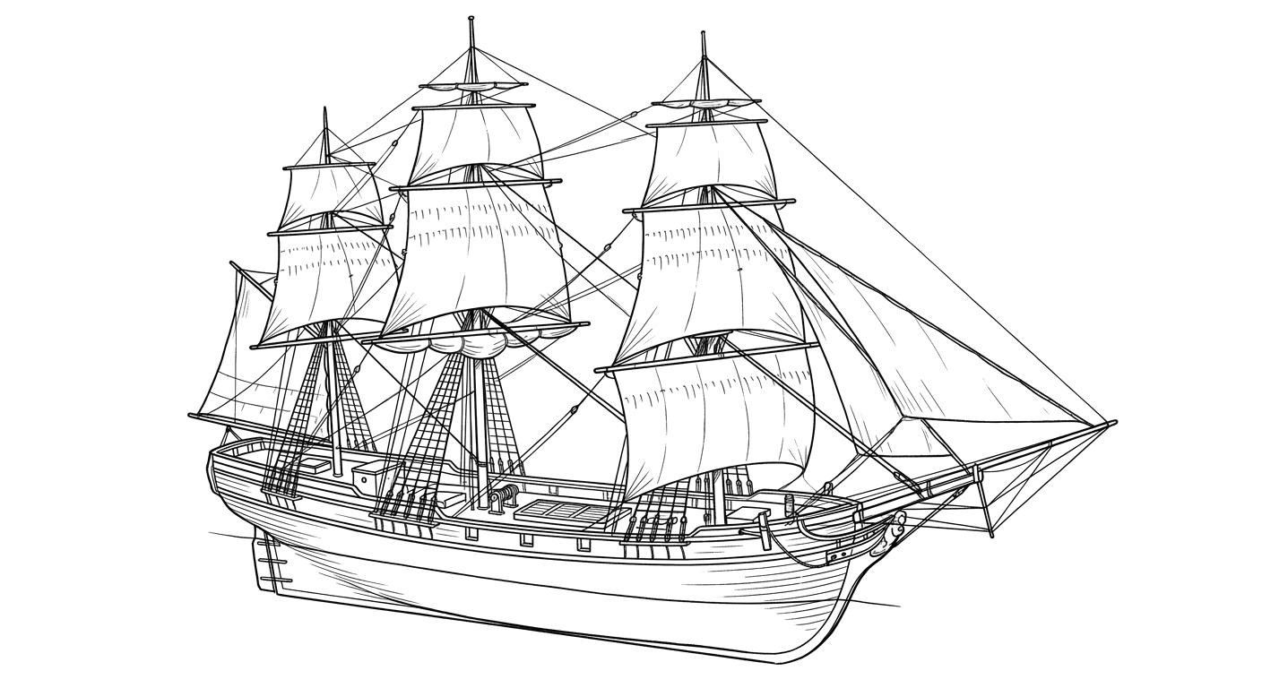 Engraved line drawing of the Astrea