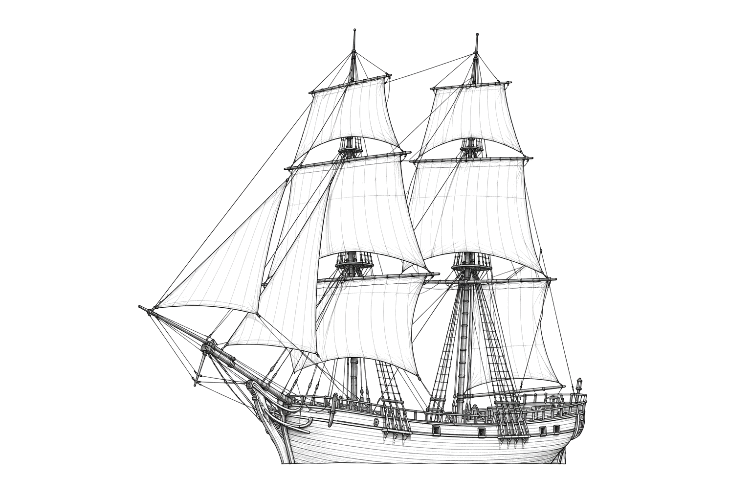 Engraved line drawing of the Little Ranger
