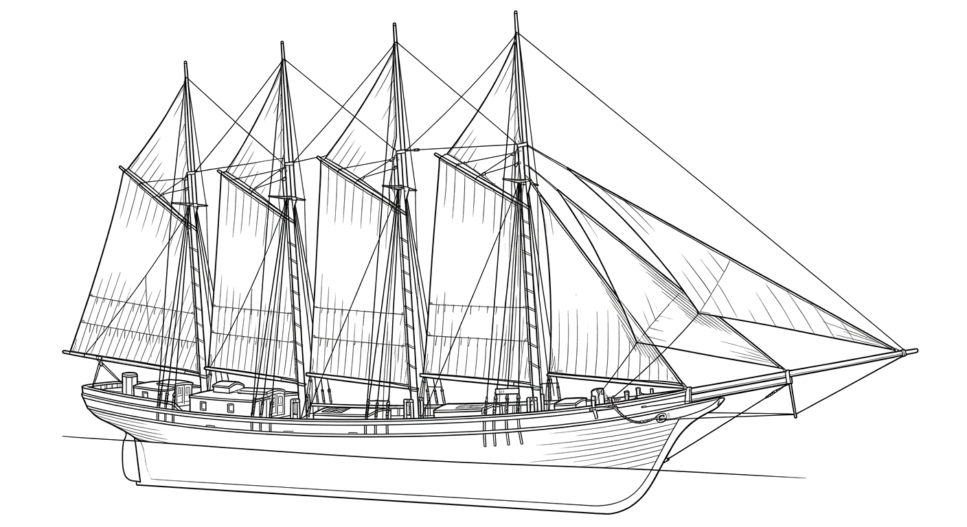 Engraved line drawing of the Davis Palmer