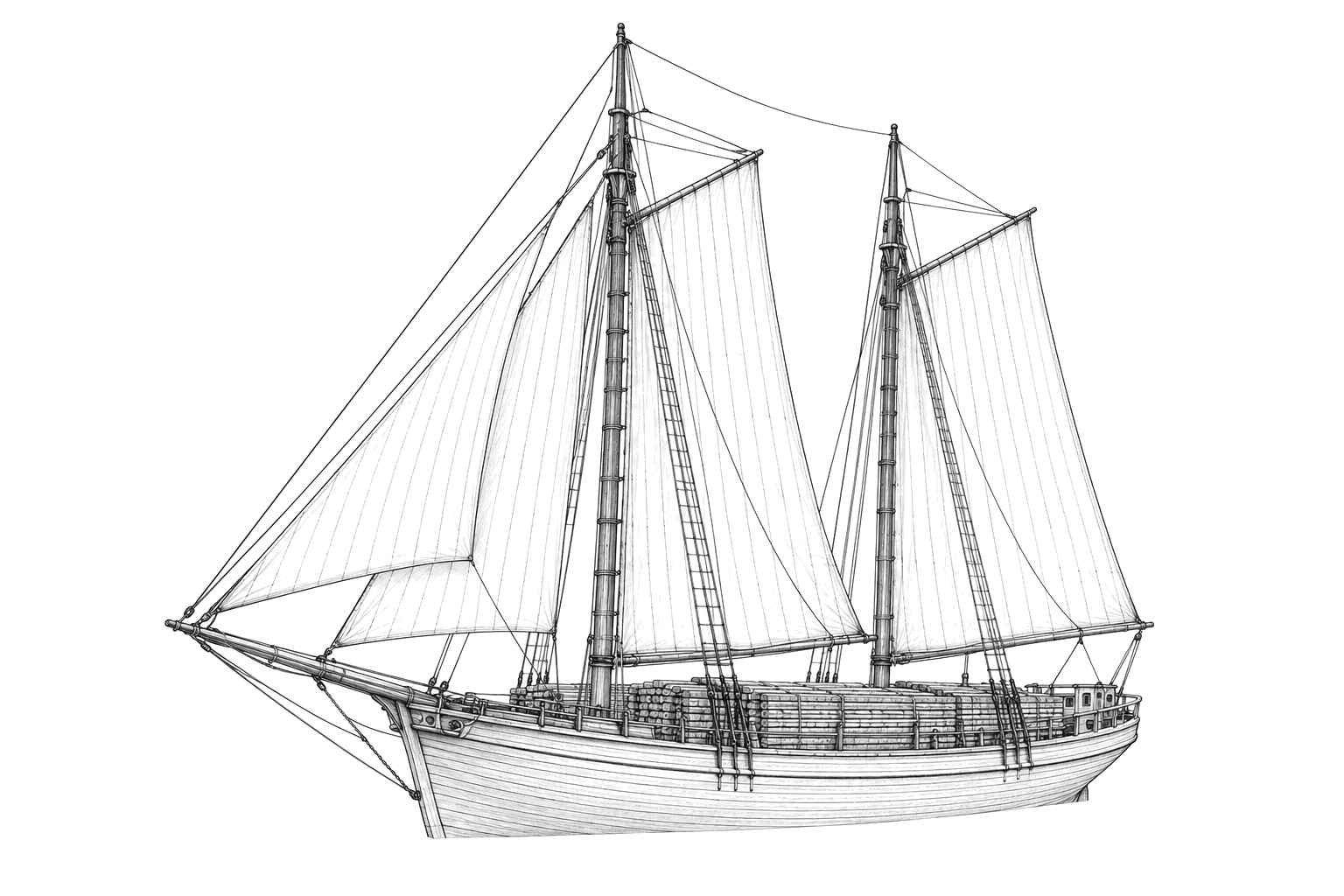 Engraved line drawing of the Jo Vilas
