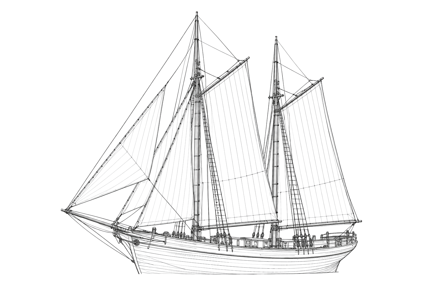 Engraved line drawing of the Annie Coleman