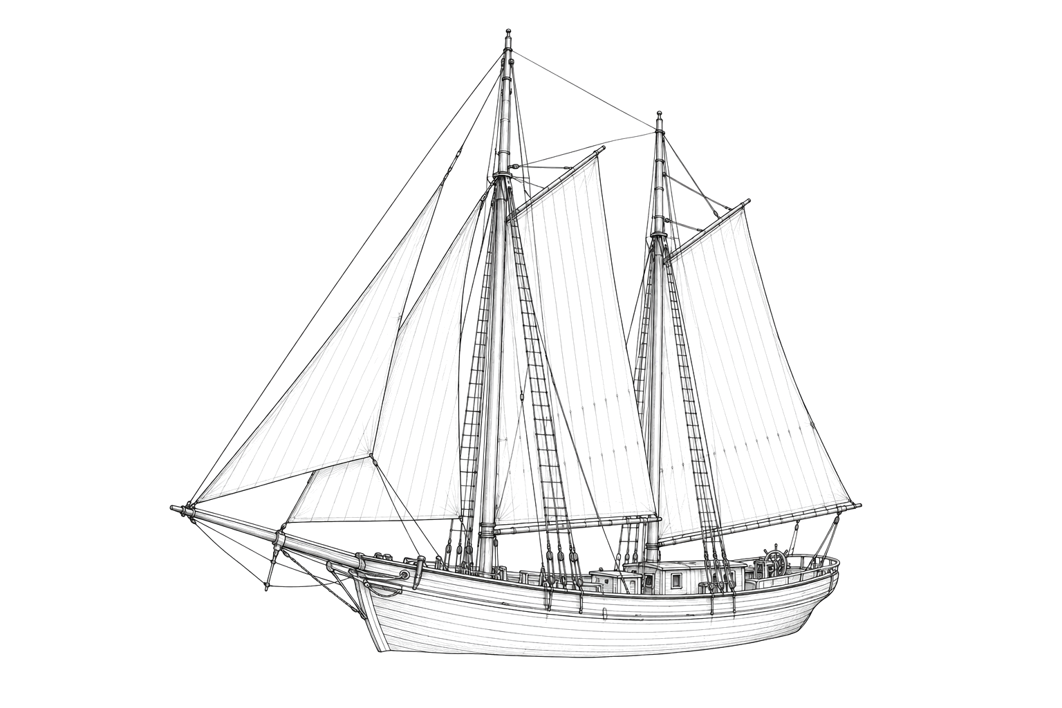 Engraved line drawing of the George Hanson