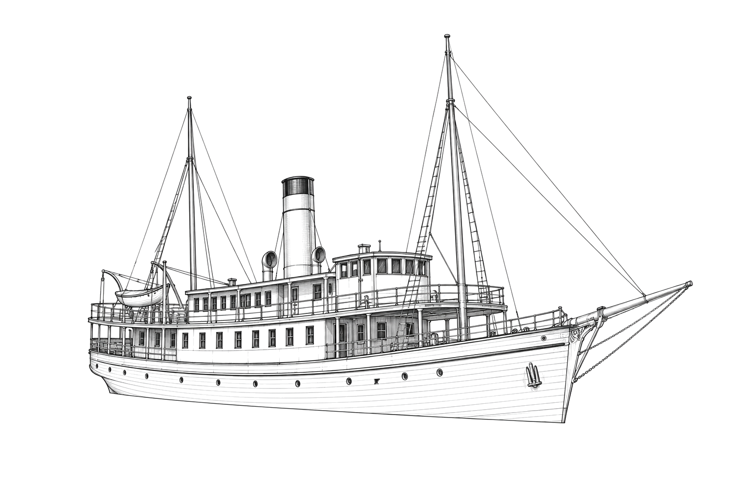 Engraved line drawing of the Cecilia Hill