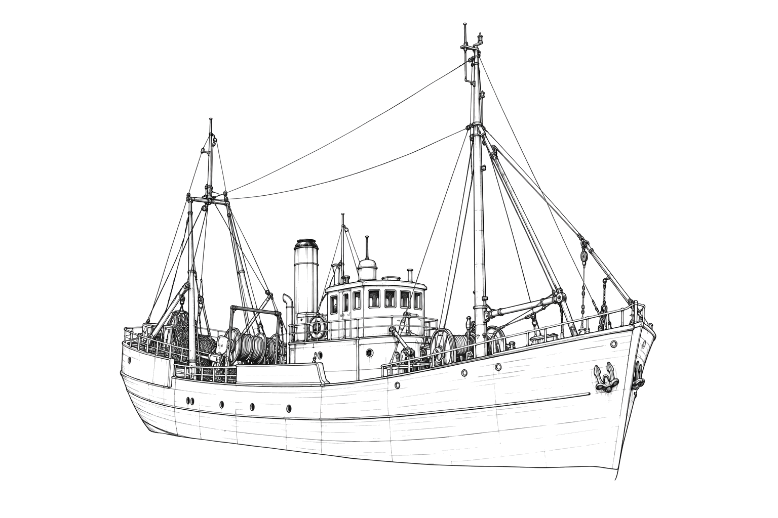 Engraved line drawing of the Hilda Garston