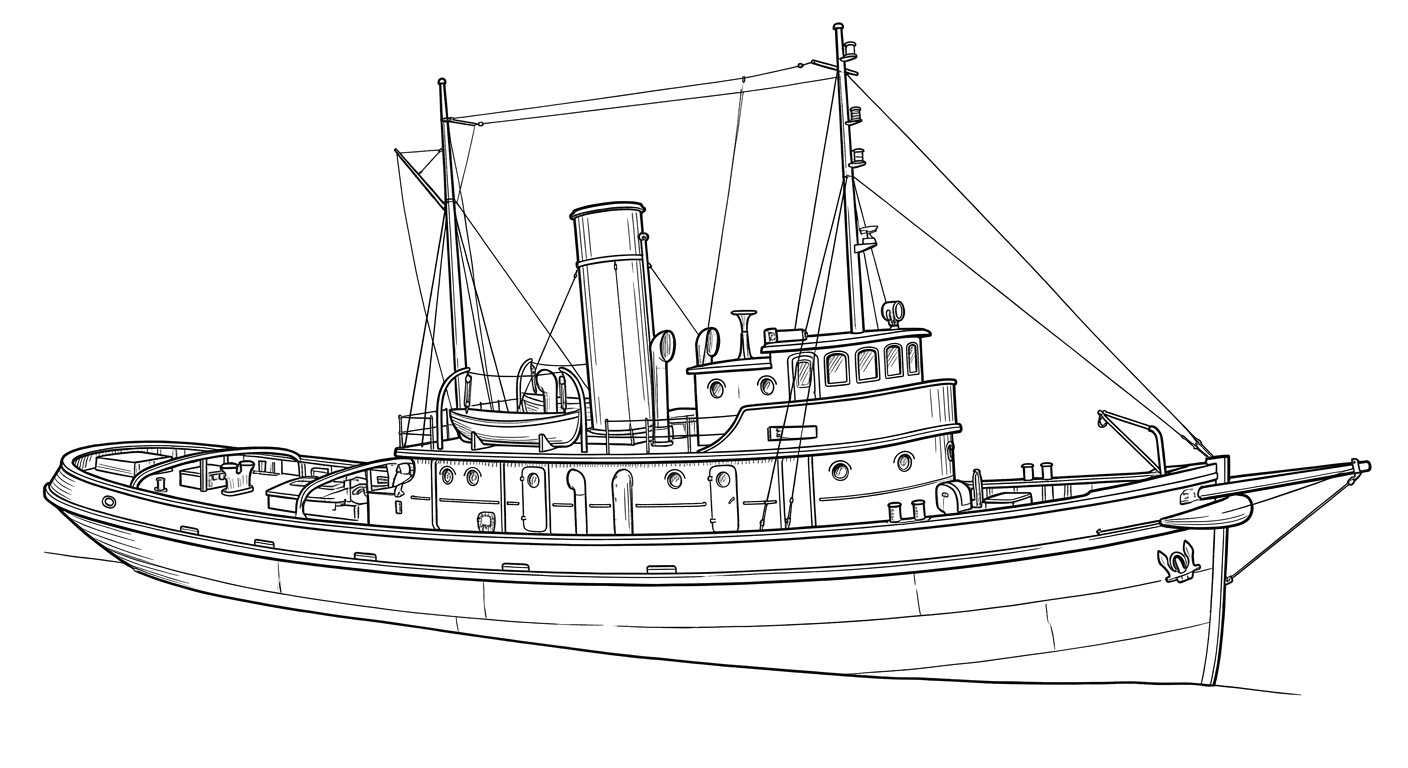 Engraved line drawing of the D. T. Sheridan