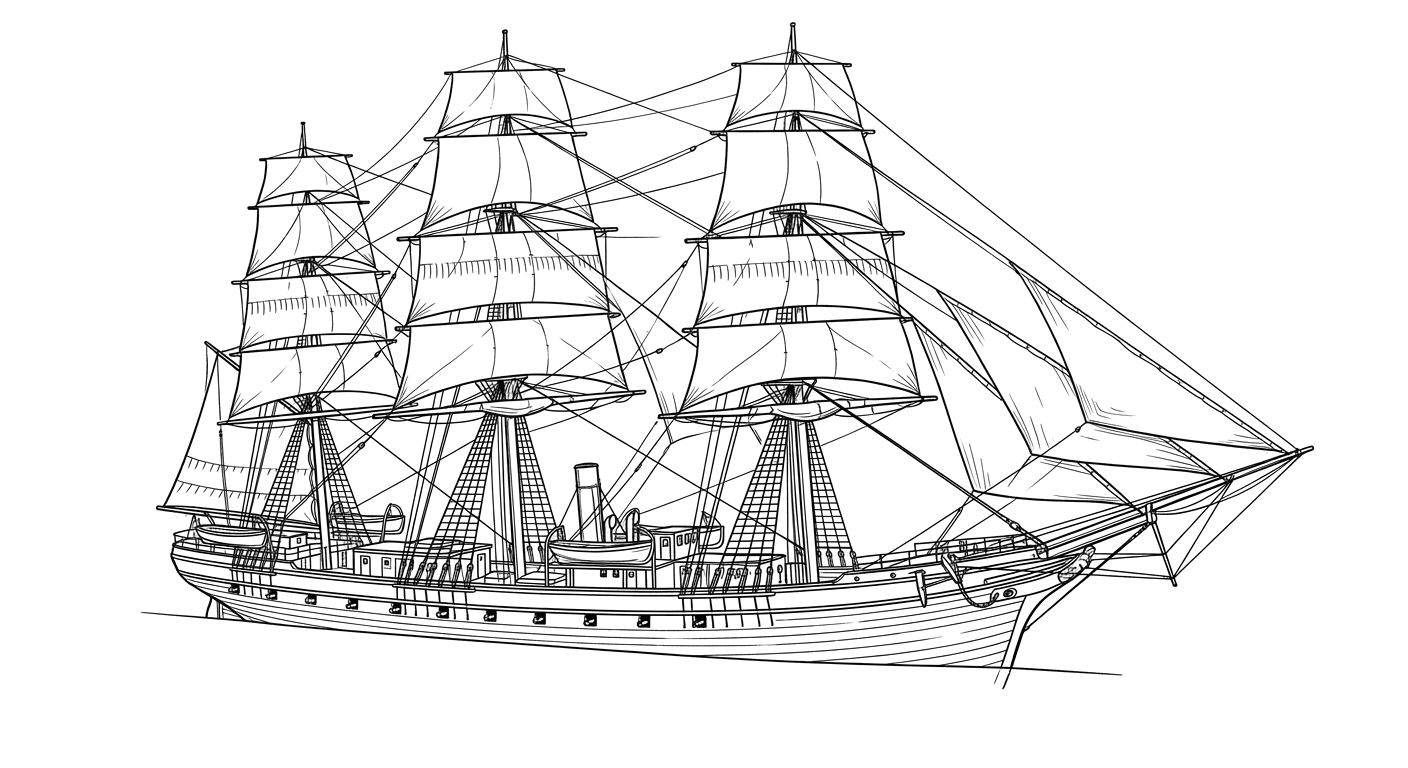 Engraved line drawing of the Forest Queen