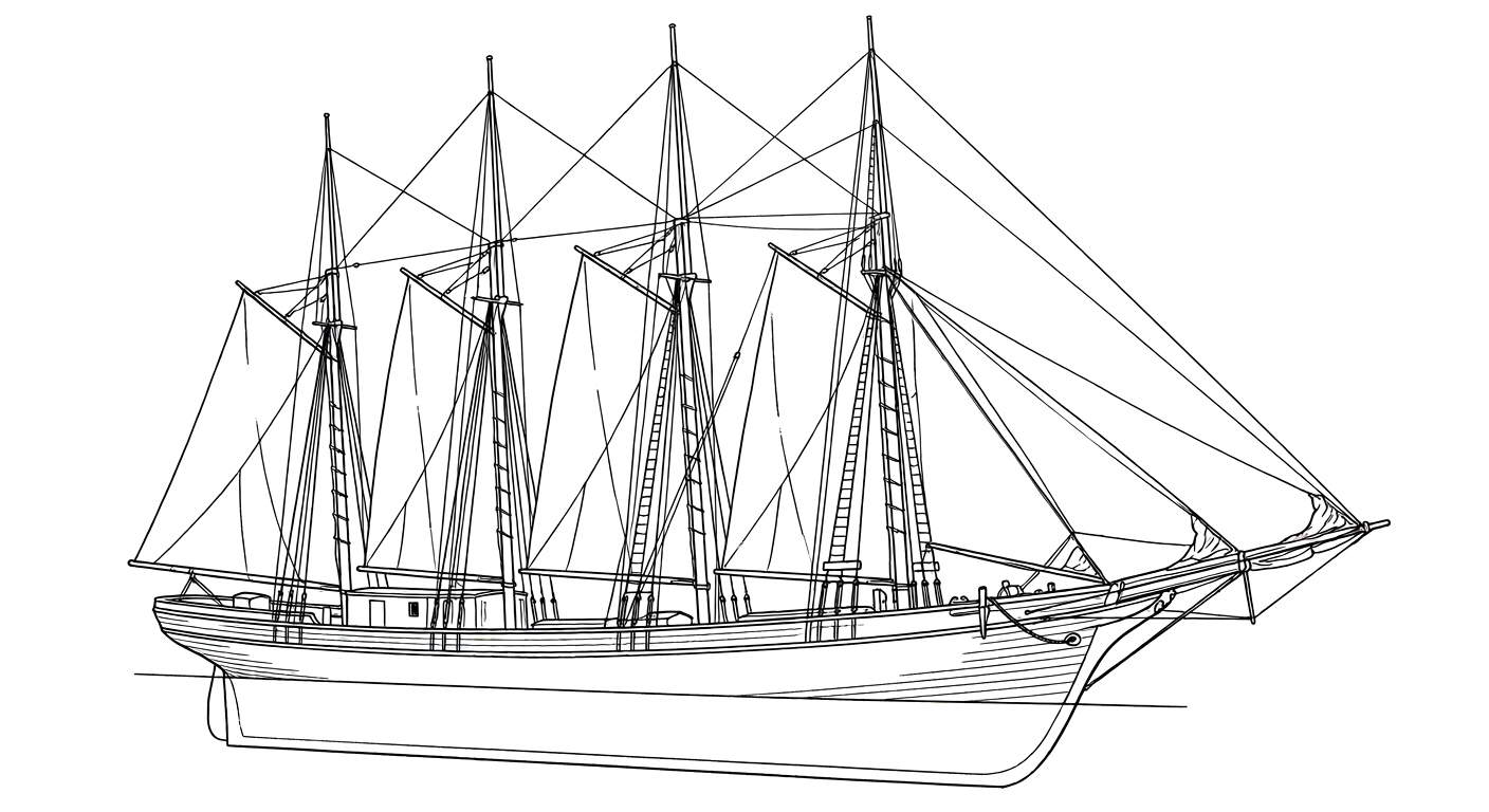 Engraved line drawing of the Constellation