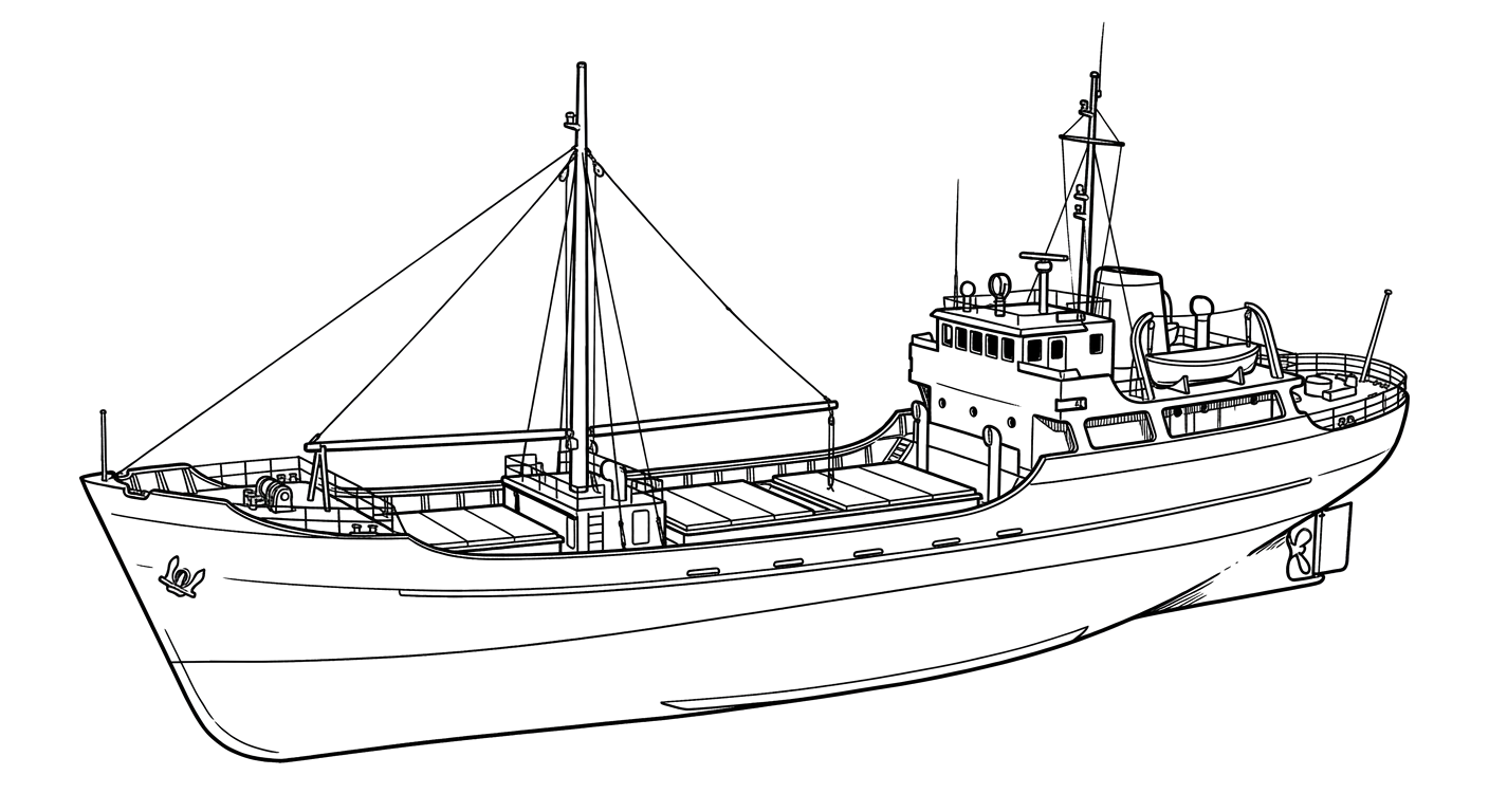 Engraved line drawing of the Lesleen M