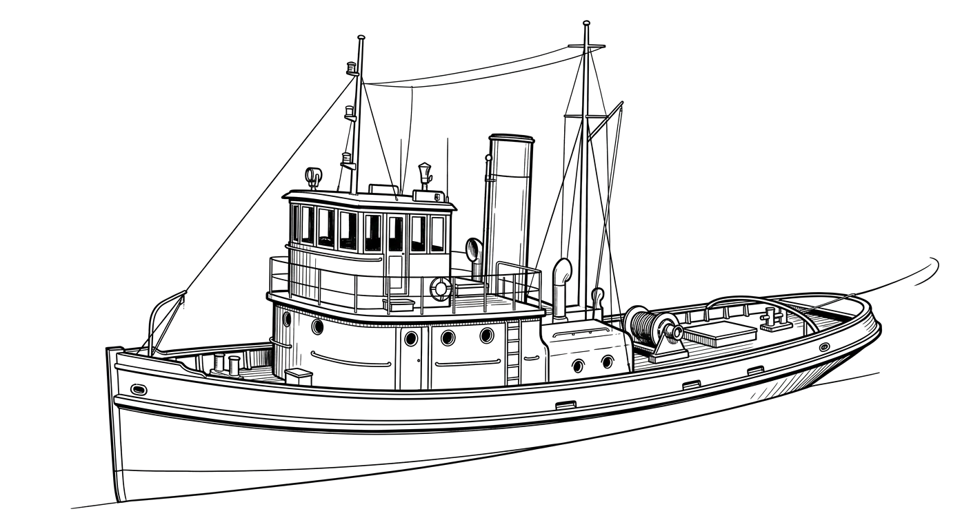 Engraved line drawing of the Baleen