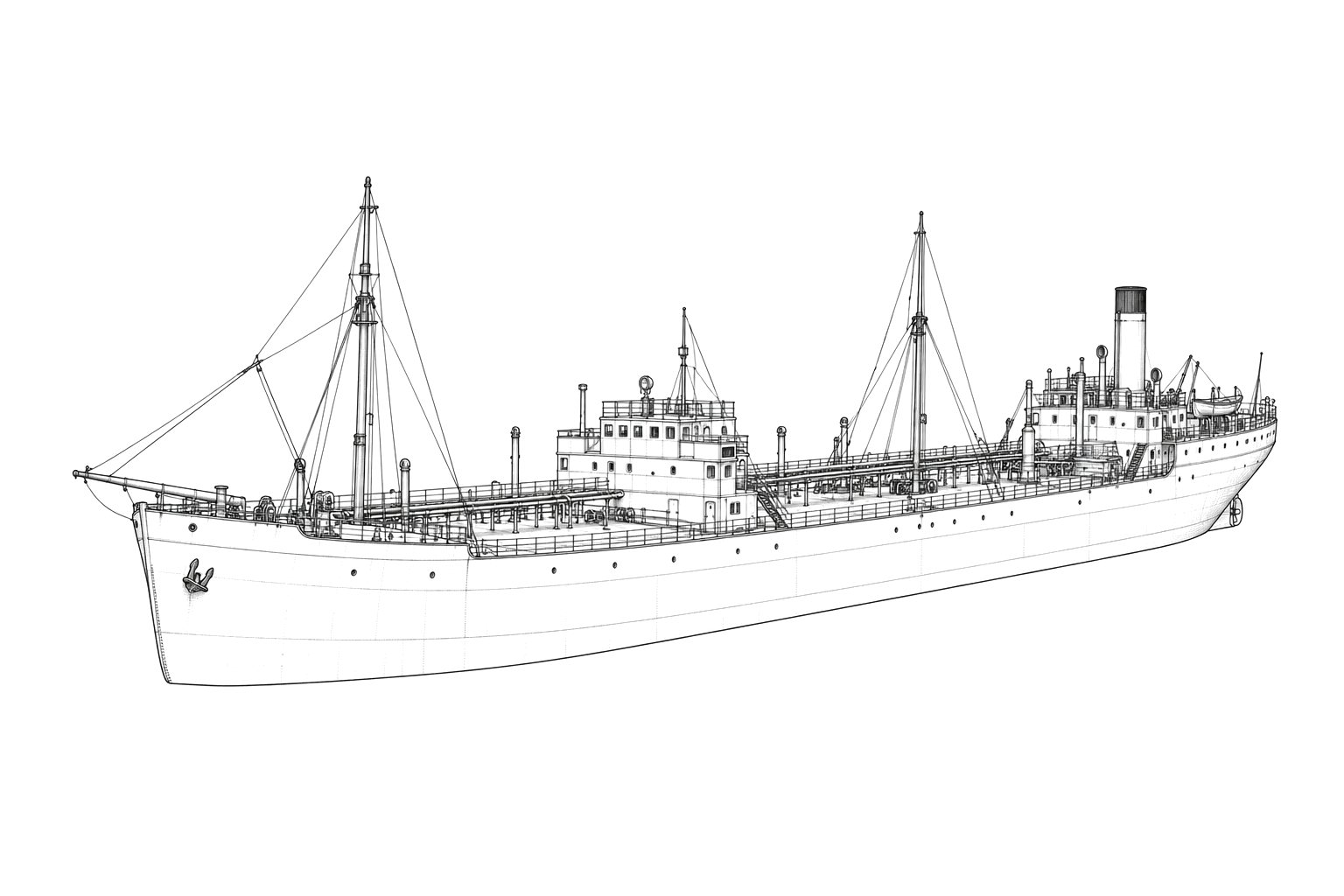 Engraved line drawing of the Moira