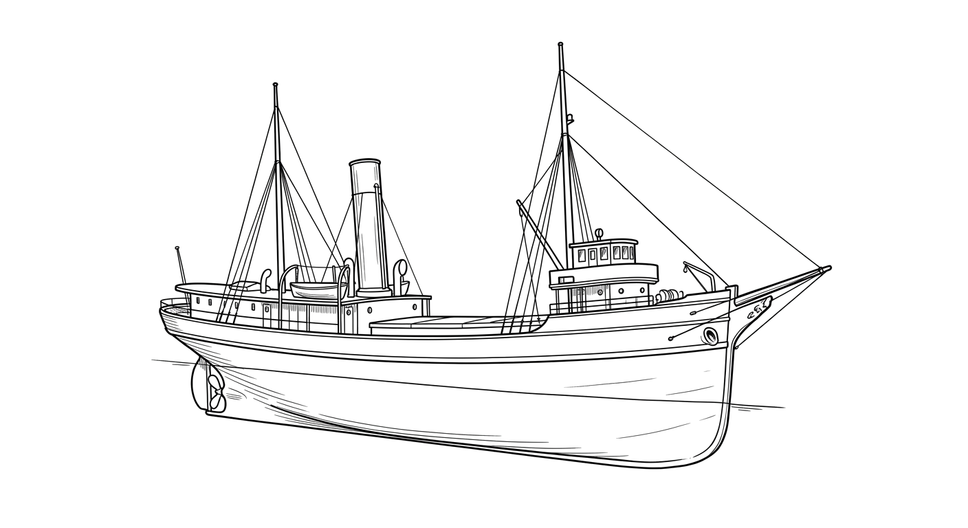 Engraved line drawing of the SS Louisiana