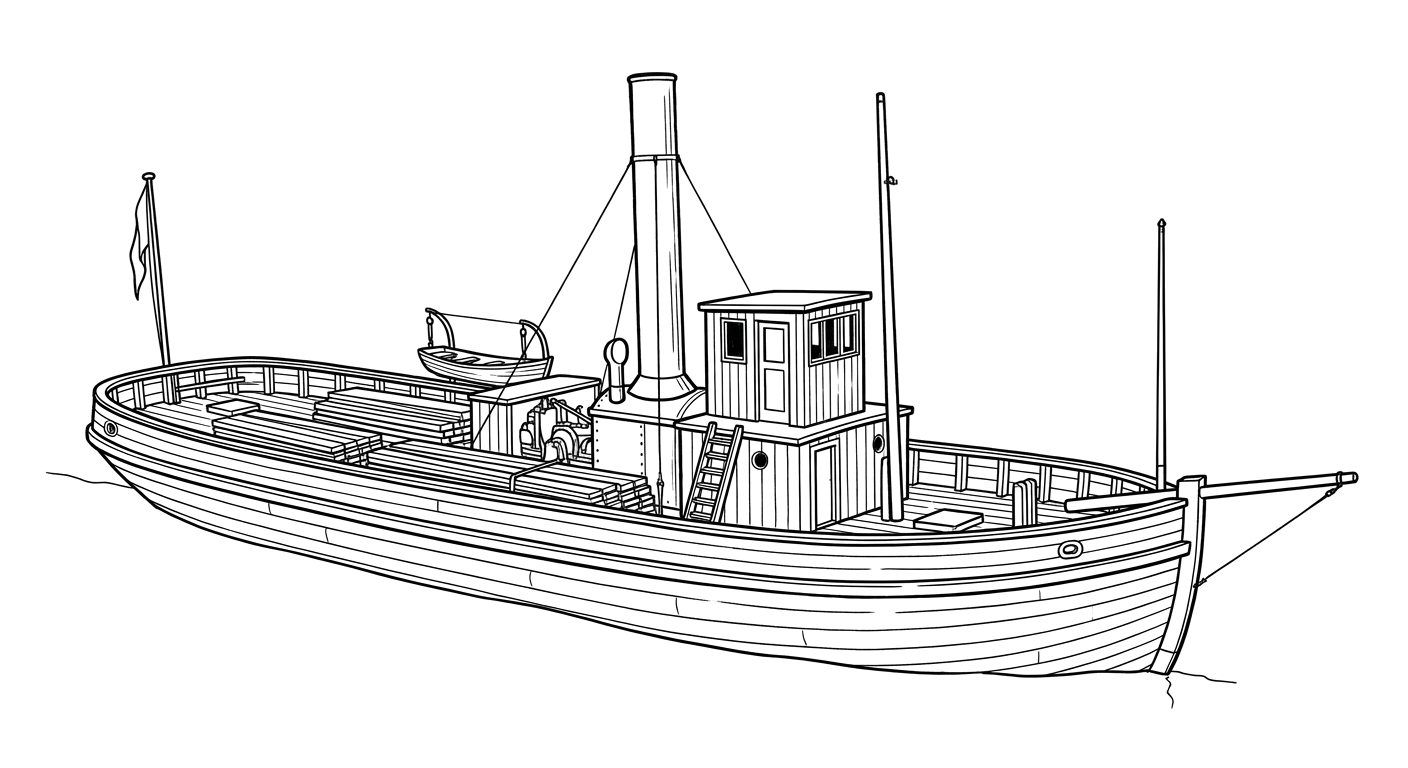 Engraved line drawing of the Kate Connor
