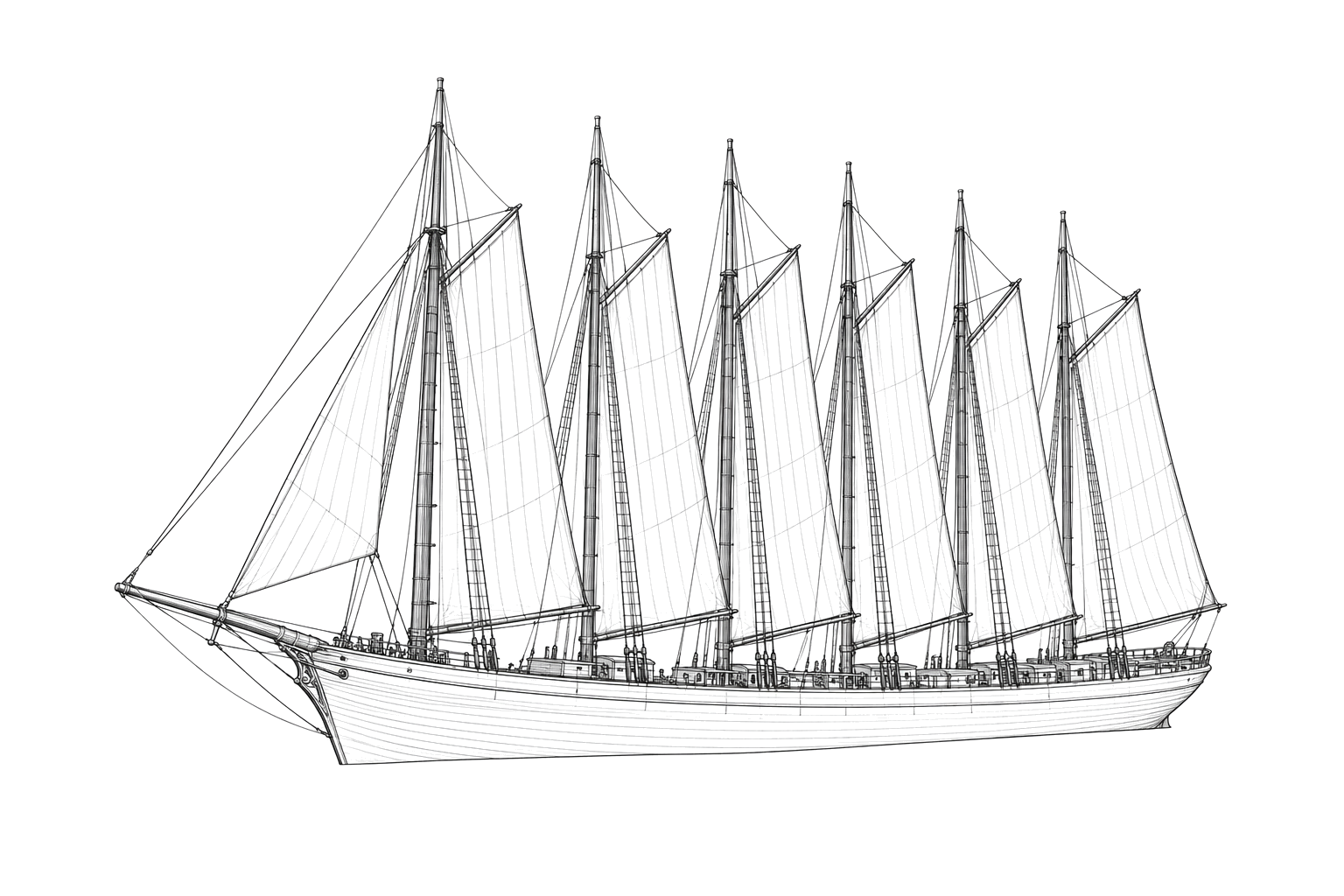 Engraved line drawing of the George W. Wells