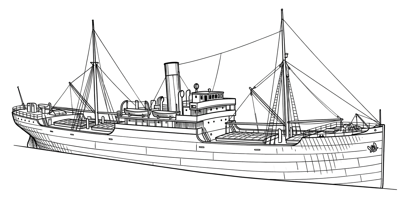 Engraved line drawing of the Norseman