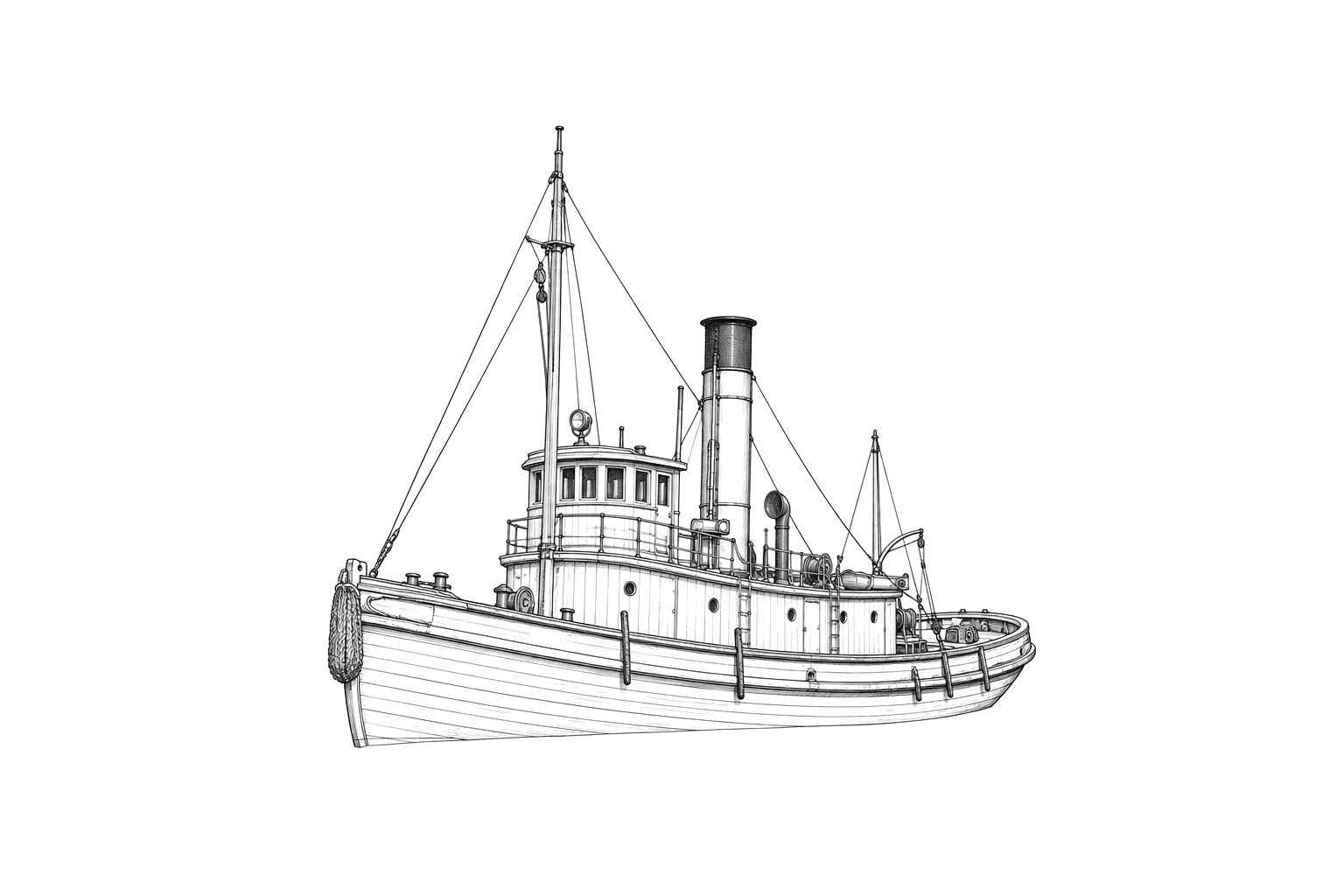 Engraved line drawing of the W.G. Mason