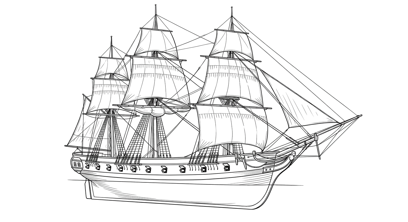 Engraved line drawing of the USS Morning Light