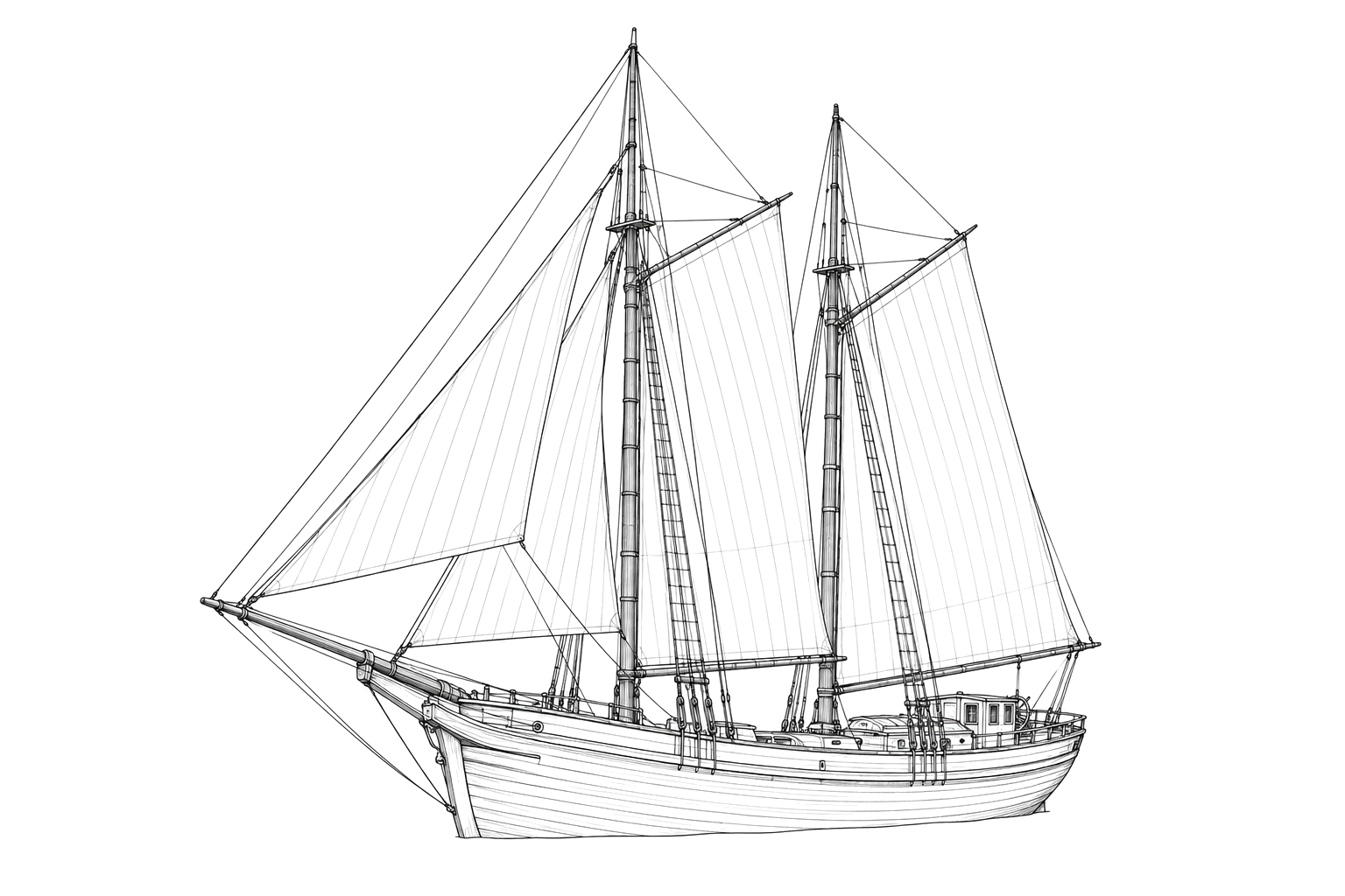 Engraved line drawing of the Cecelia