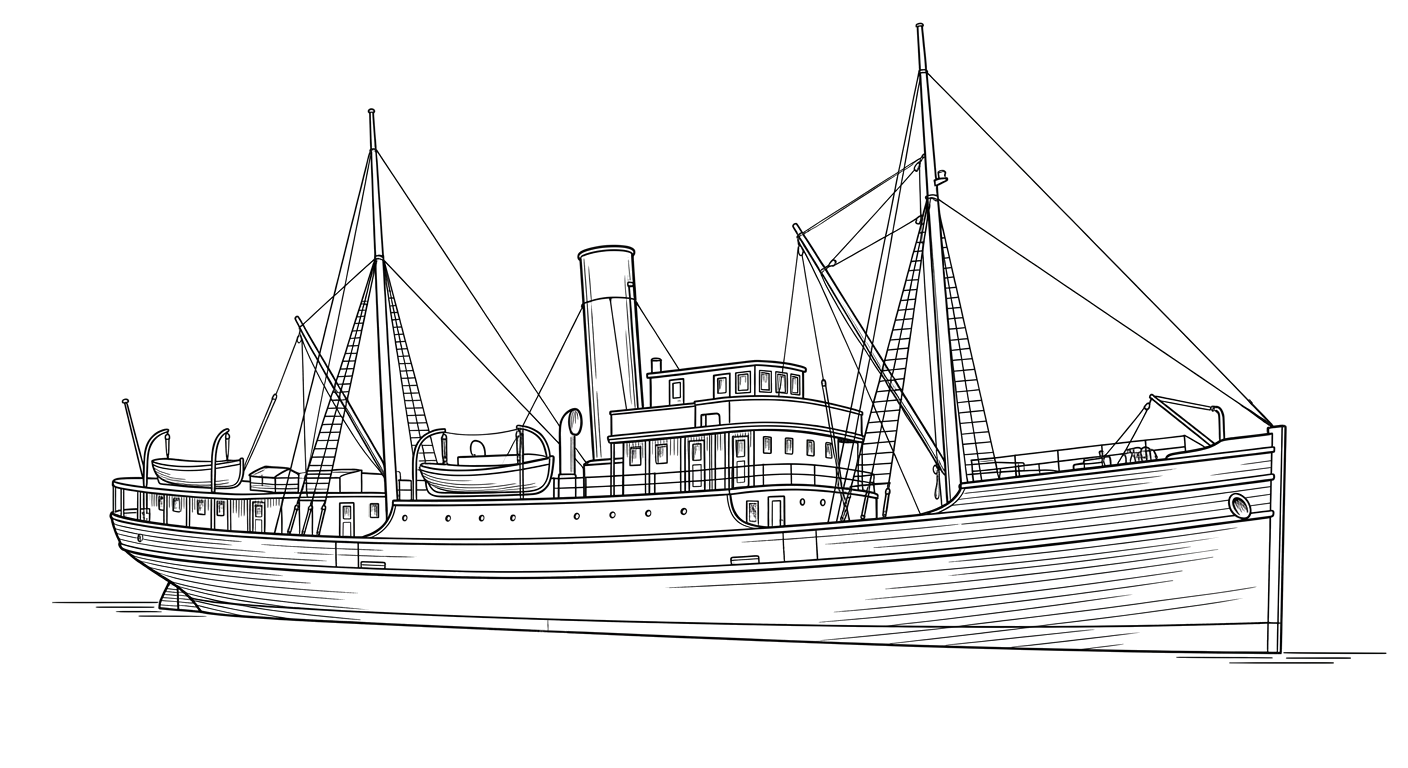 Engraved line drawing of the Joseph L. Hurd