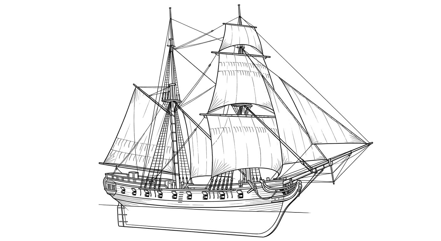 Engraved line drawing of the Defence
