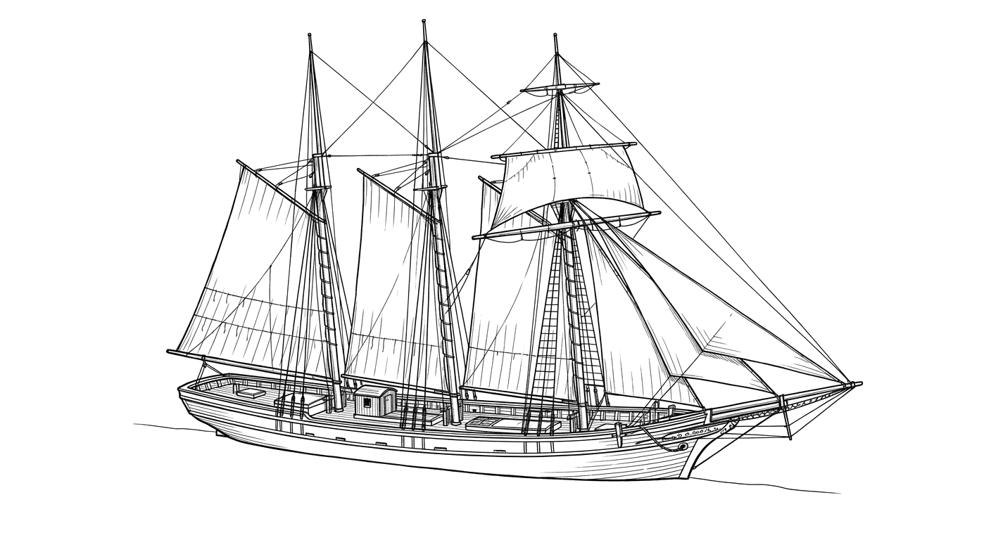 Engraved line drawing of the Comet