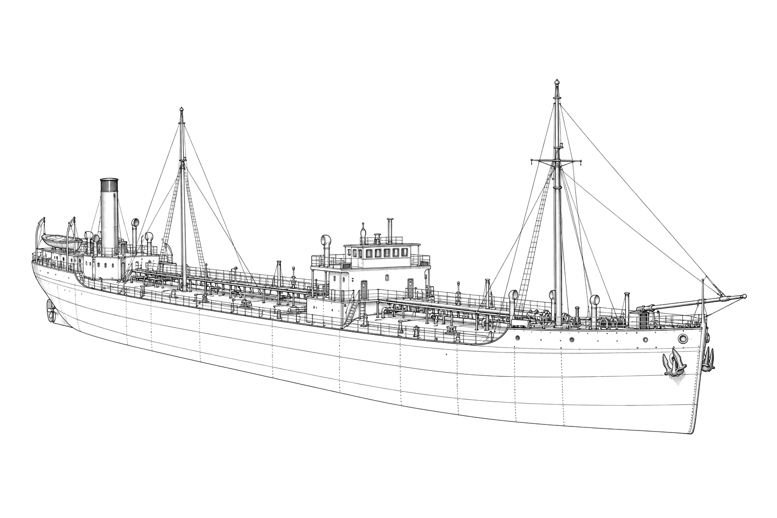 Engraved line drawing of the Gulfoil