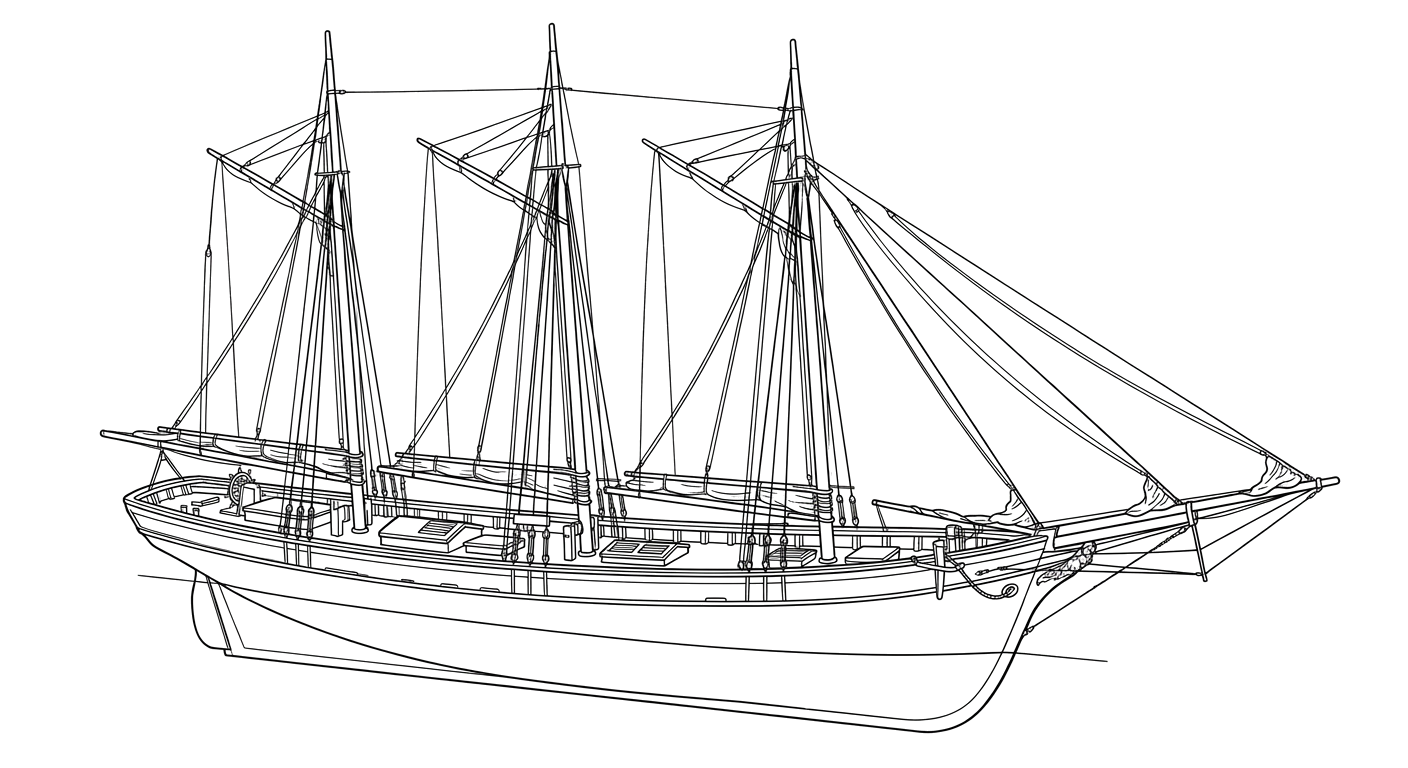 Engraved line drawing of the Lunet