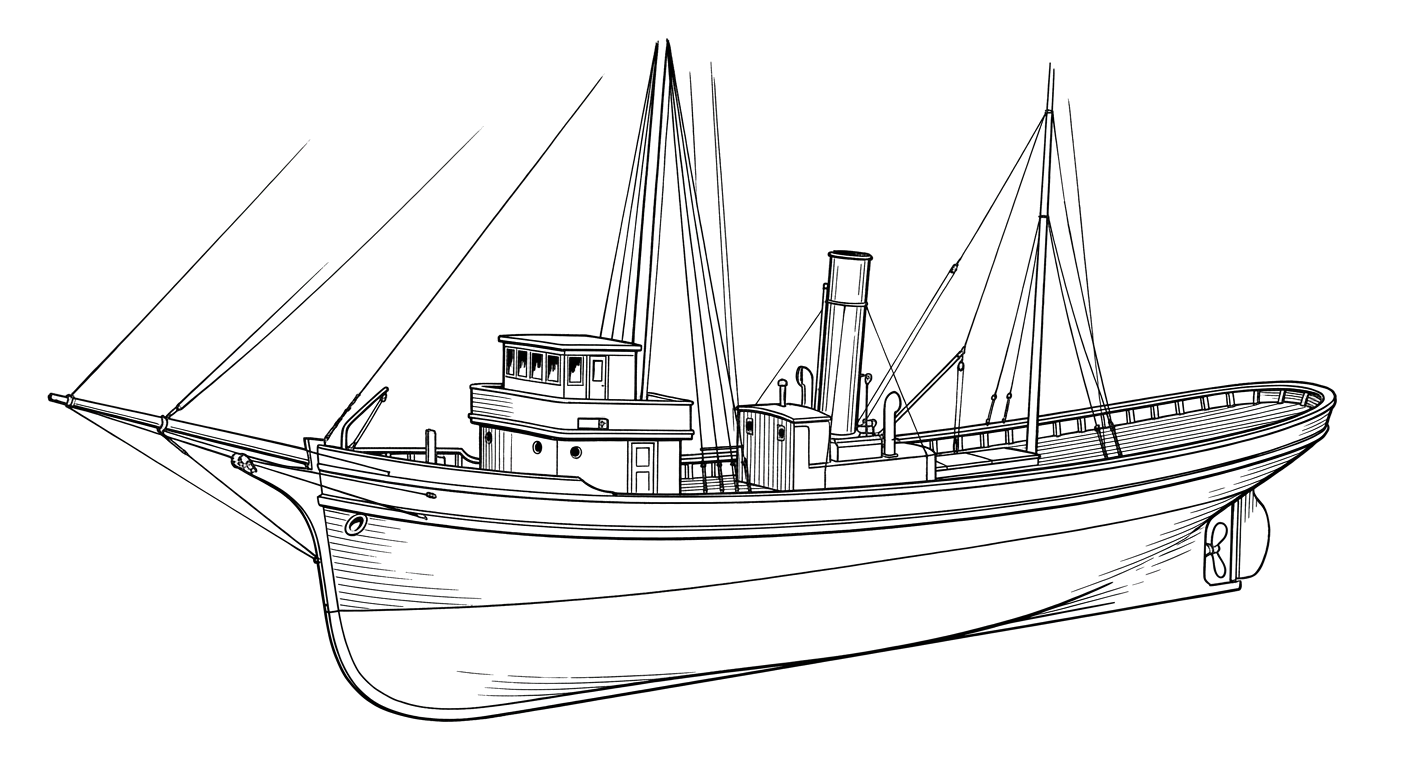 Engraved line drawing of the George L. Olson