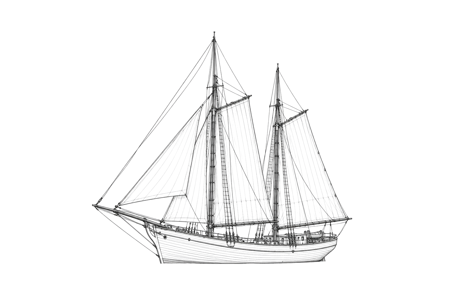 Engraved line drawing of the Maid of the Mist