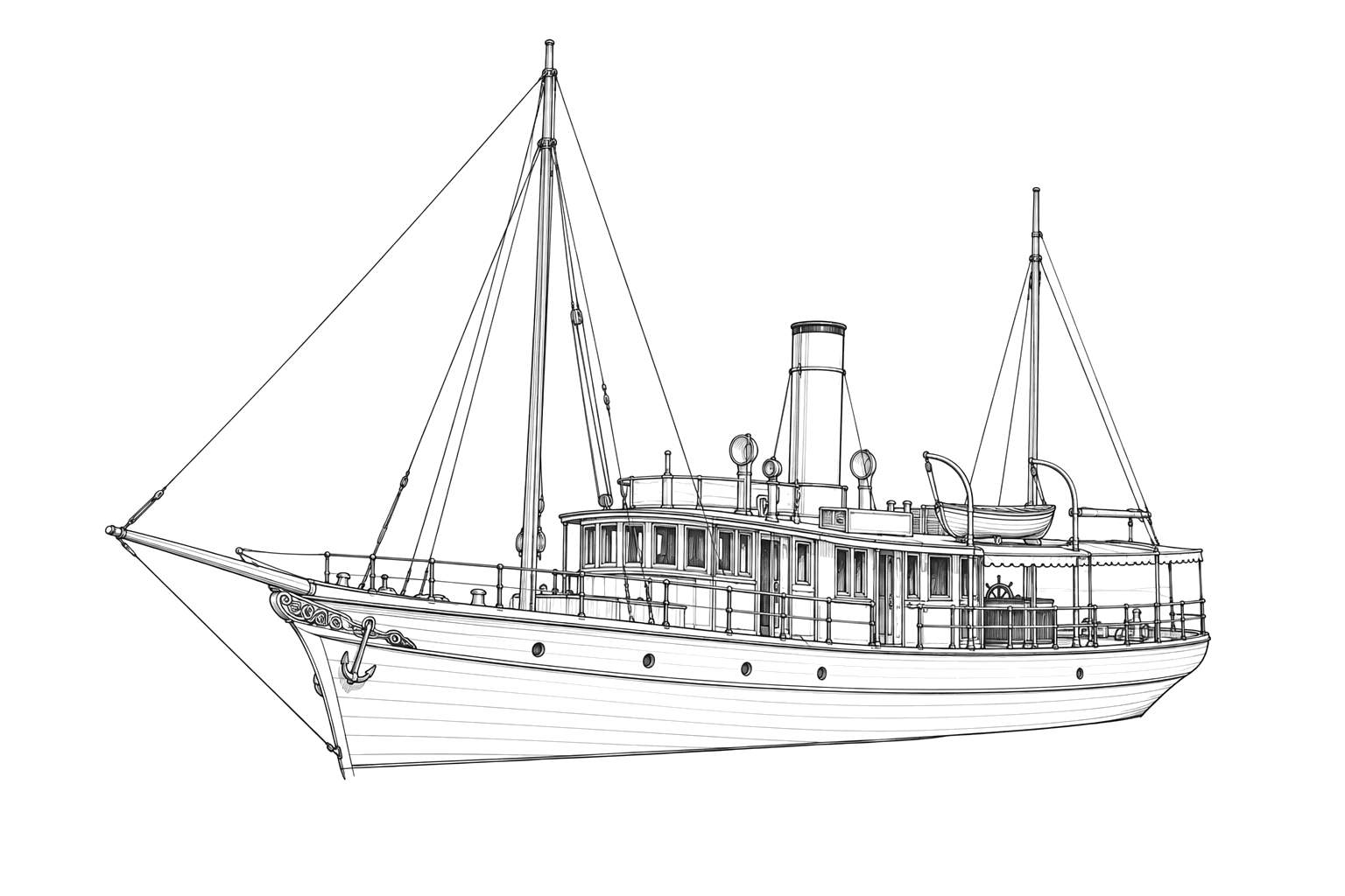 Engraved line drawing of the Helen
