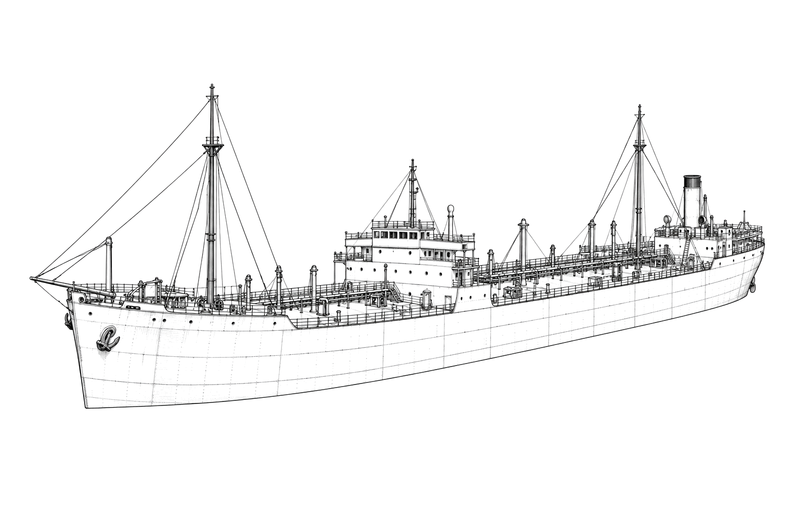 Engraved line drawing of the San Delfino