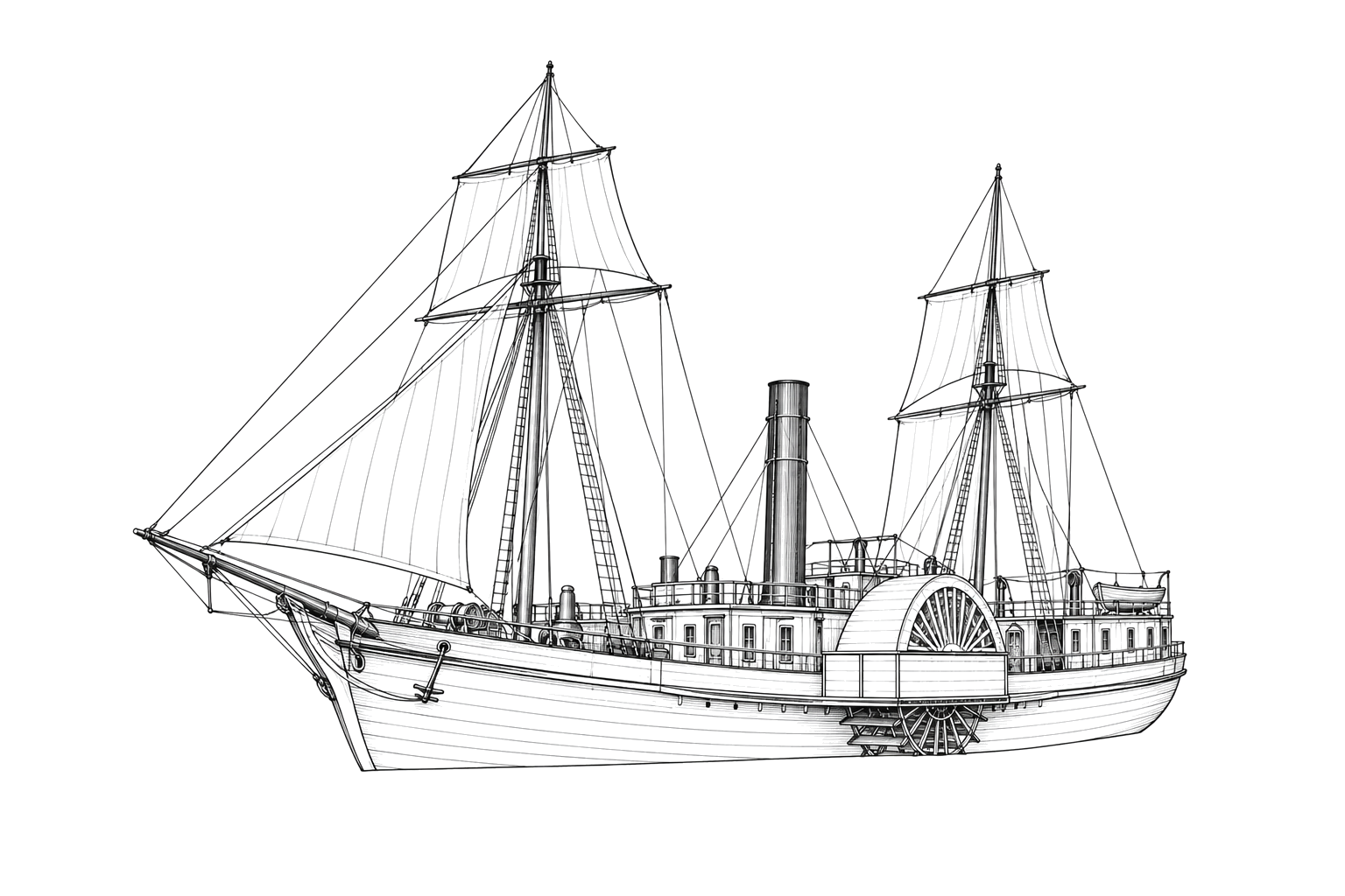 Engraved line drawing of the Pulaski