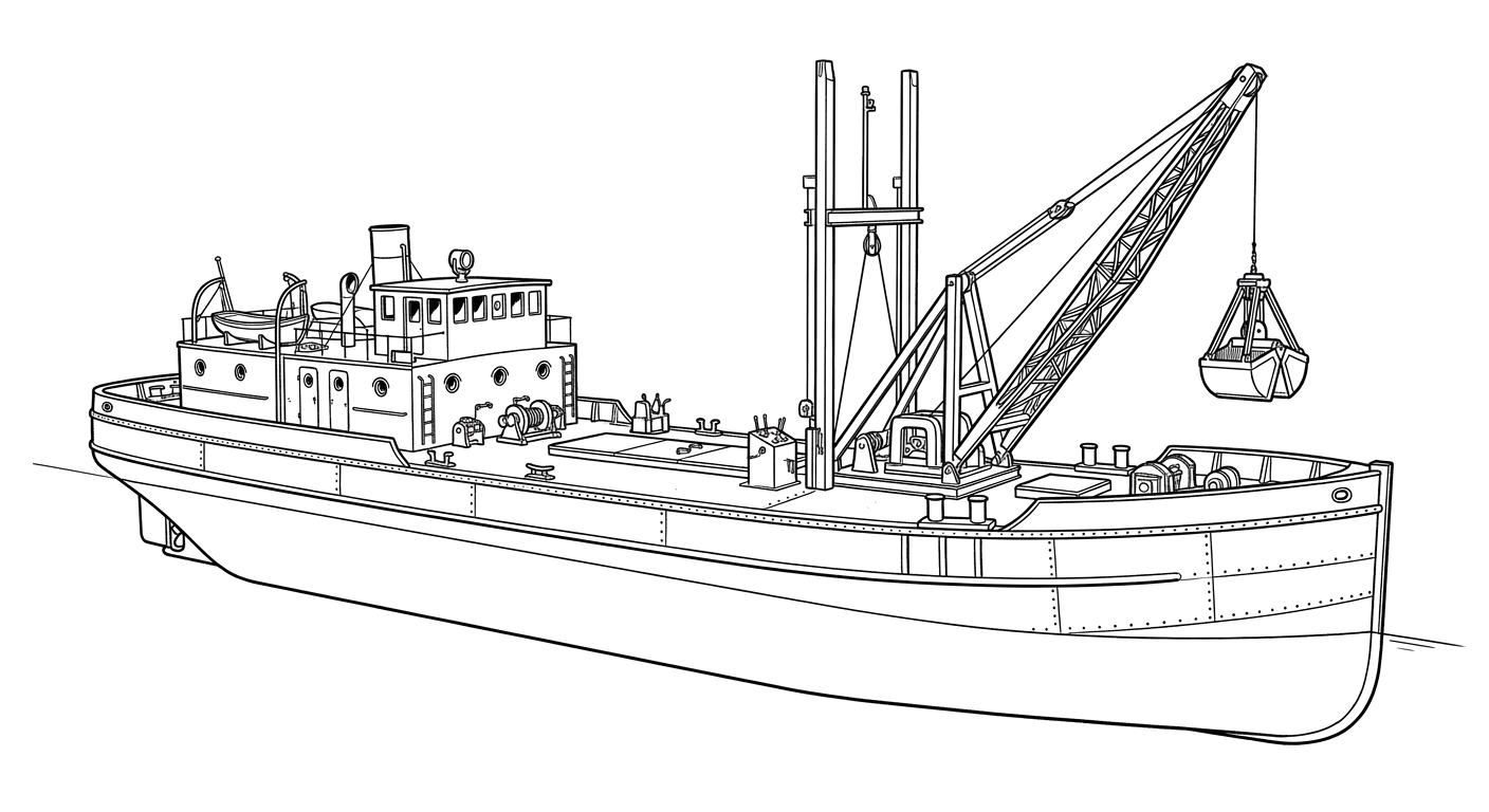 Engraved line drawing of the Corey N Chris