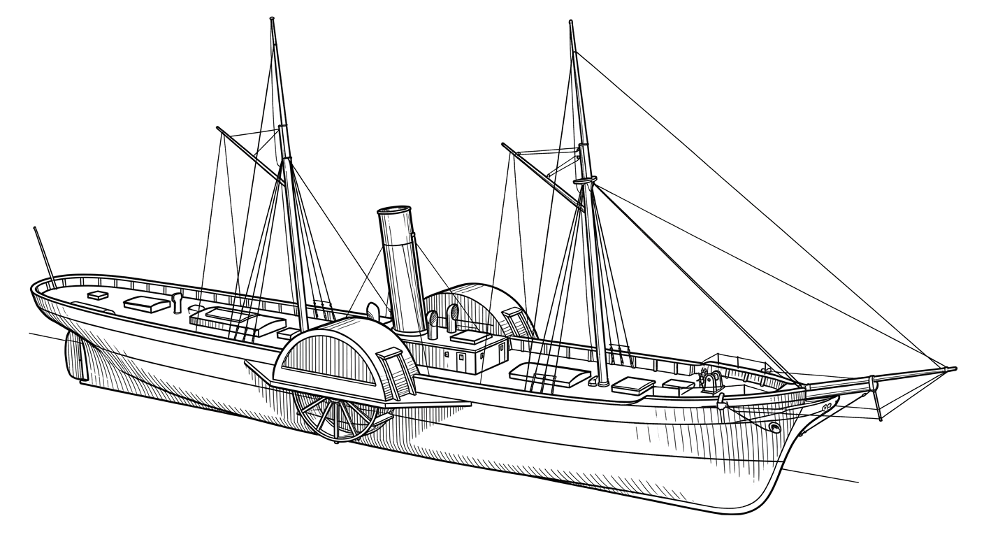 Engraved line drawing of the Montana