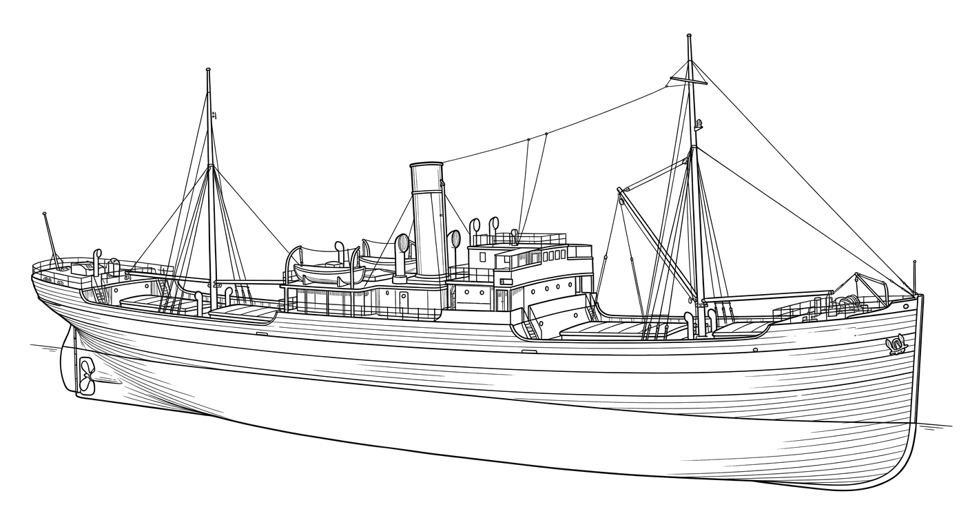 Engraved line drawing of the Casmalia