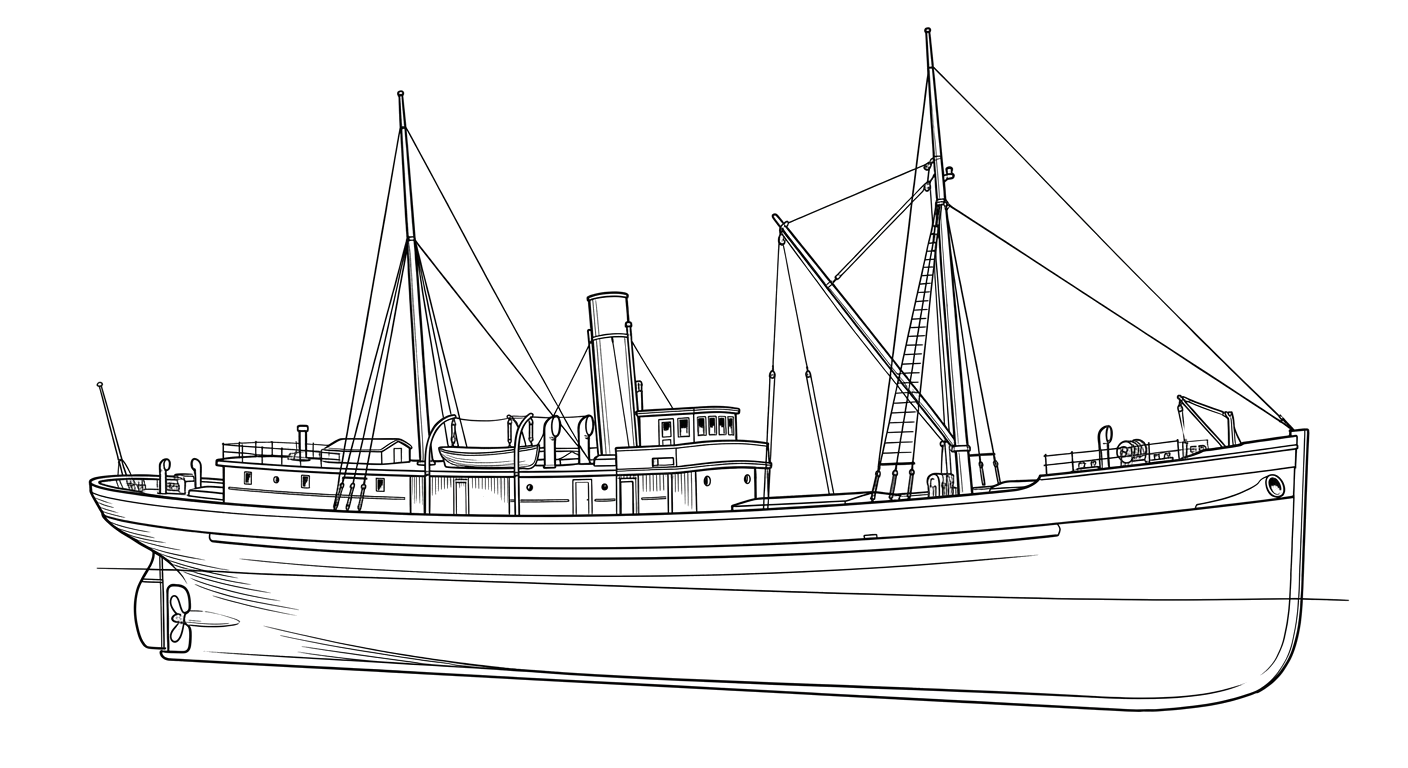 Engraved line drawing of the Joseph S. Fay