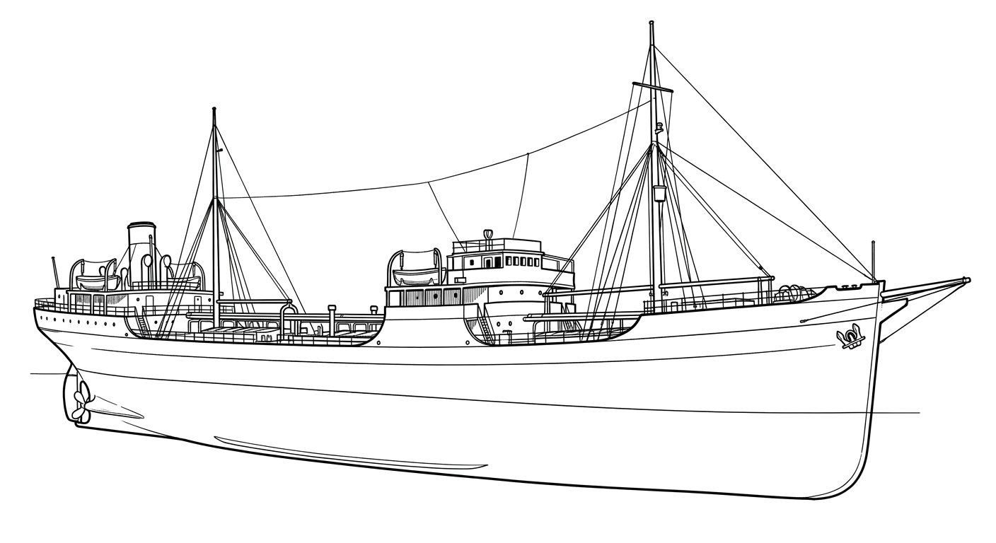 Engraved line drawing of the SS Selma