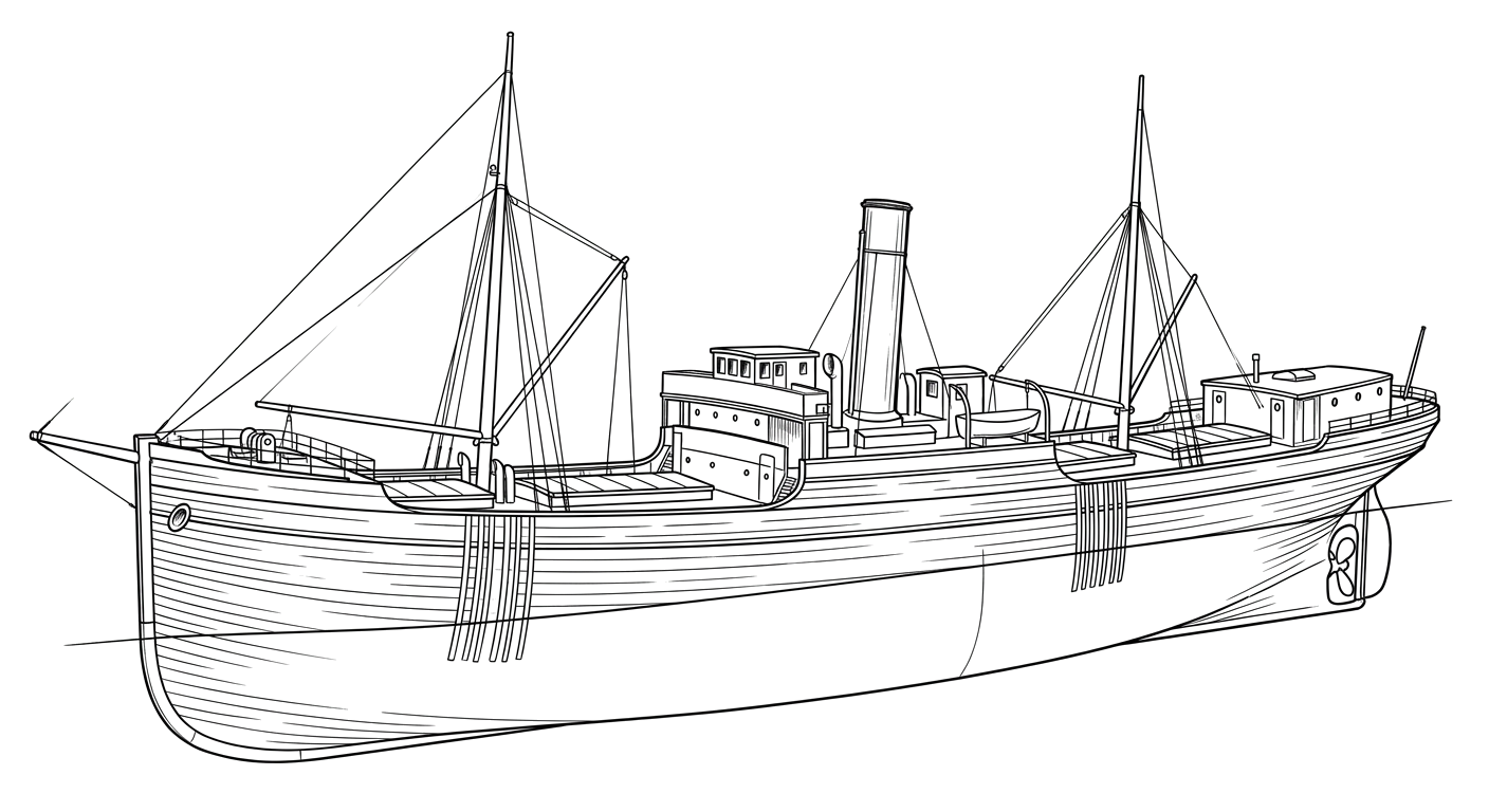 Engraved line drawing of the Aowa