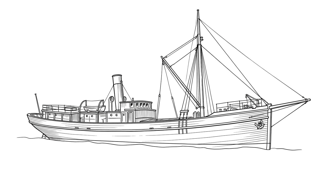 Engraved line drawing of the A. Woodall