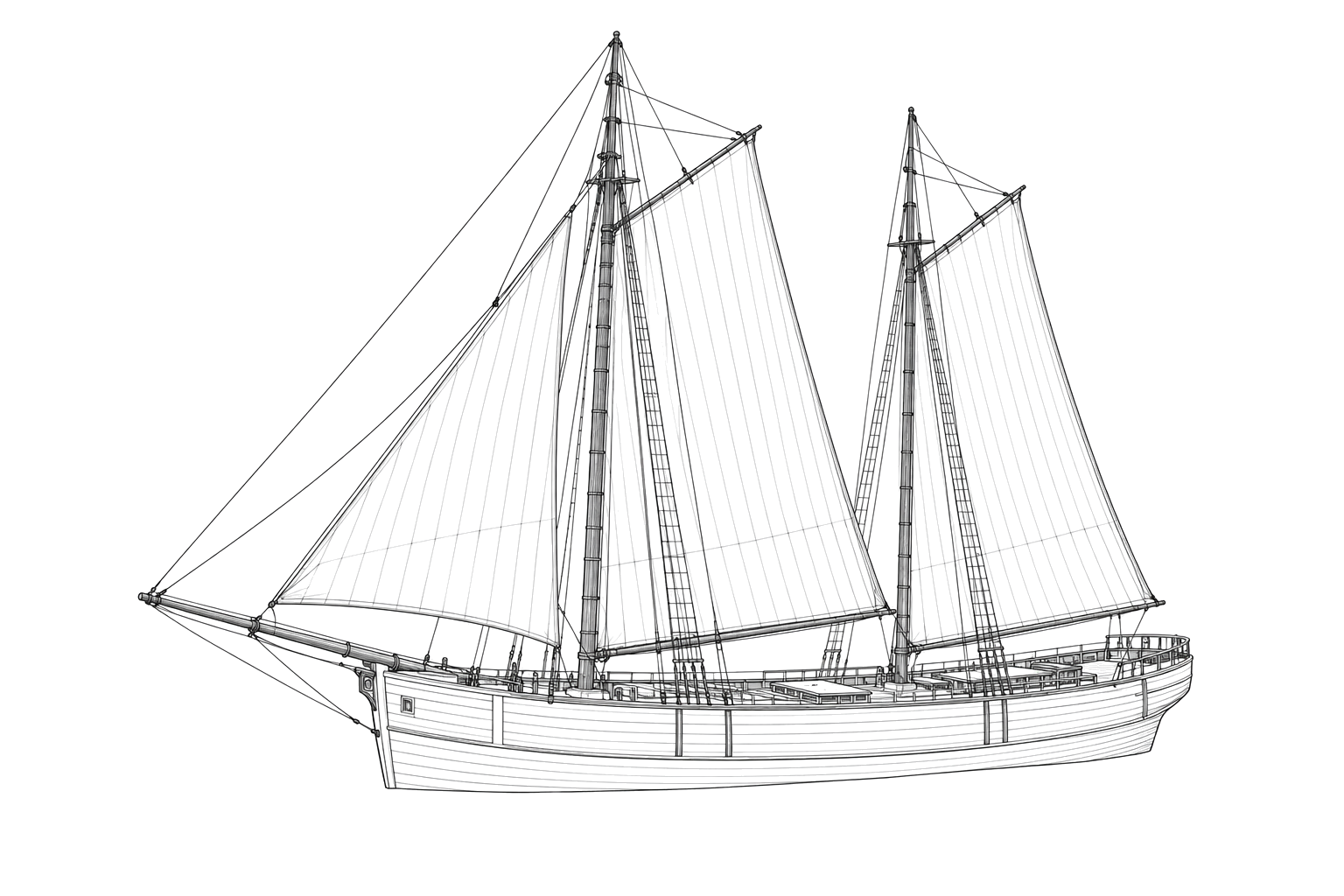Engraved line drawing of the Bermuda