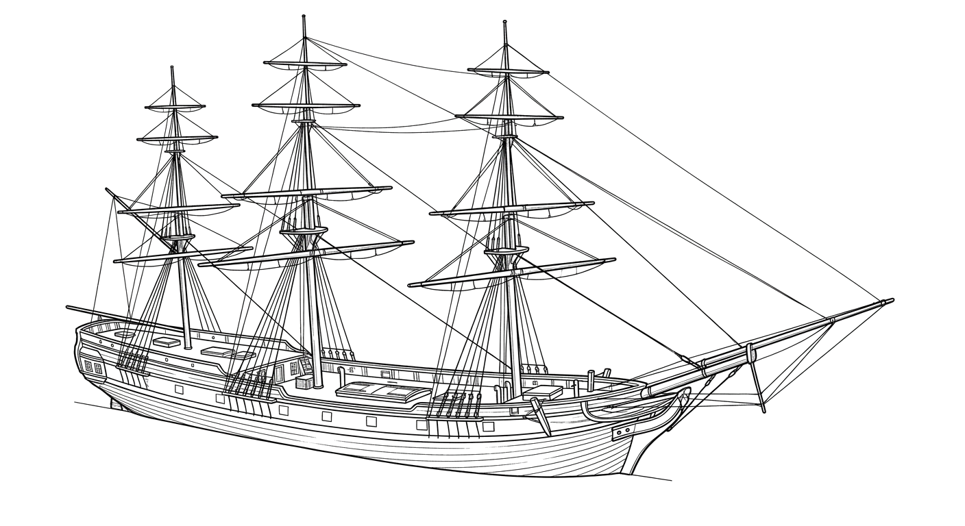 Engraved line drawing of the North America