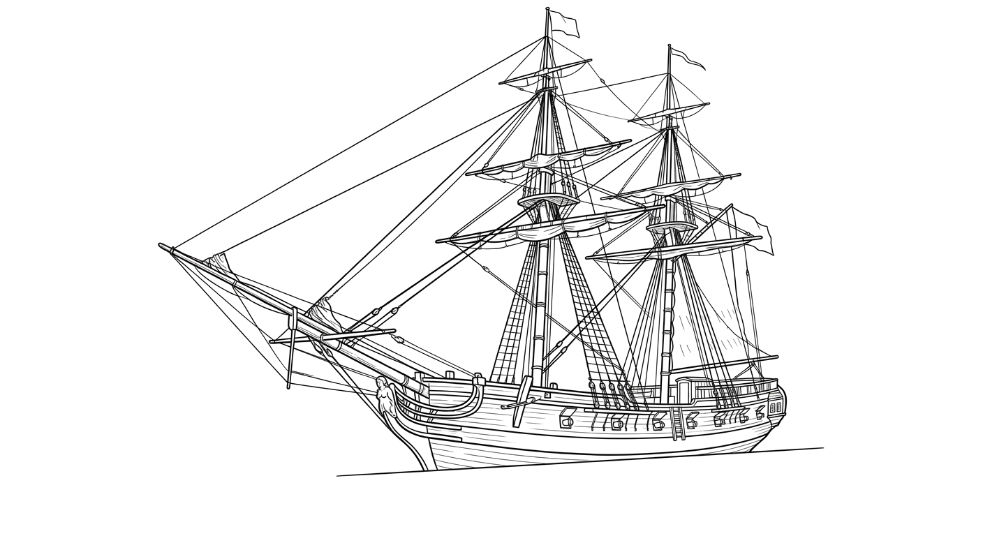 Engraved line drawing of the Boscawen