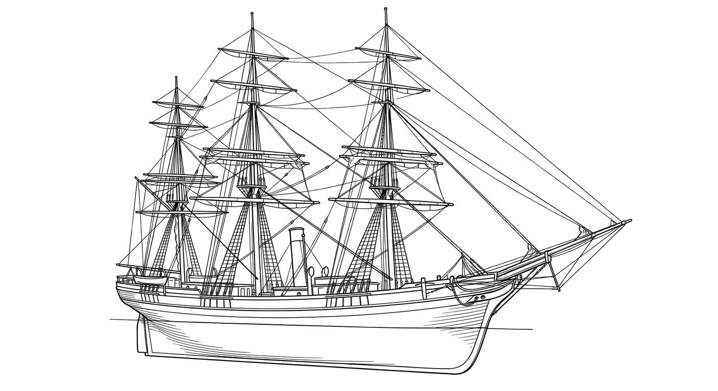 Engraved line drawing of the Gledstanes