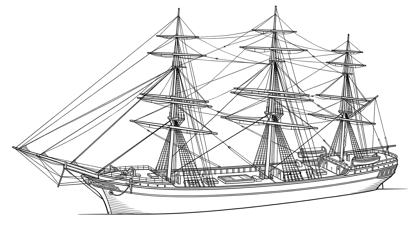Engraved line drawing of the Jason